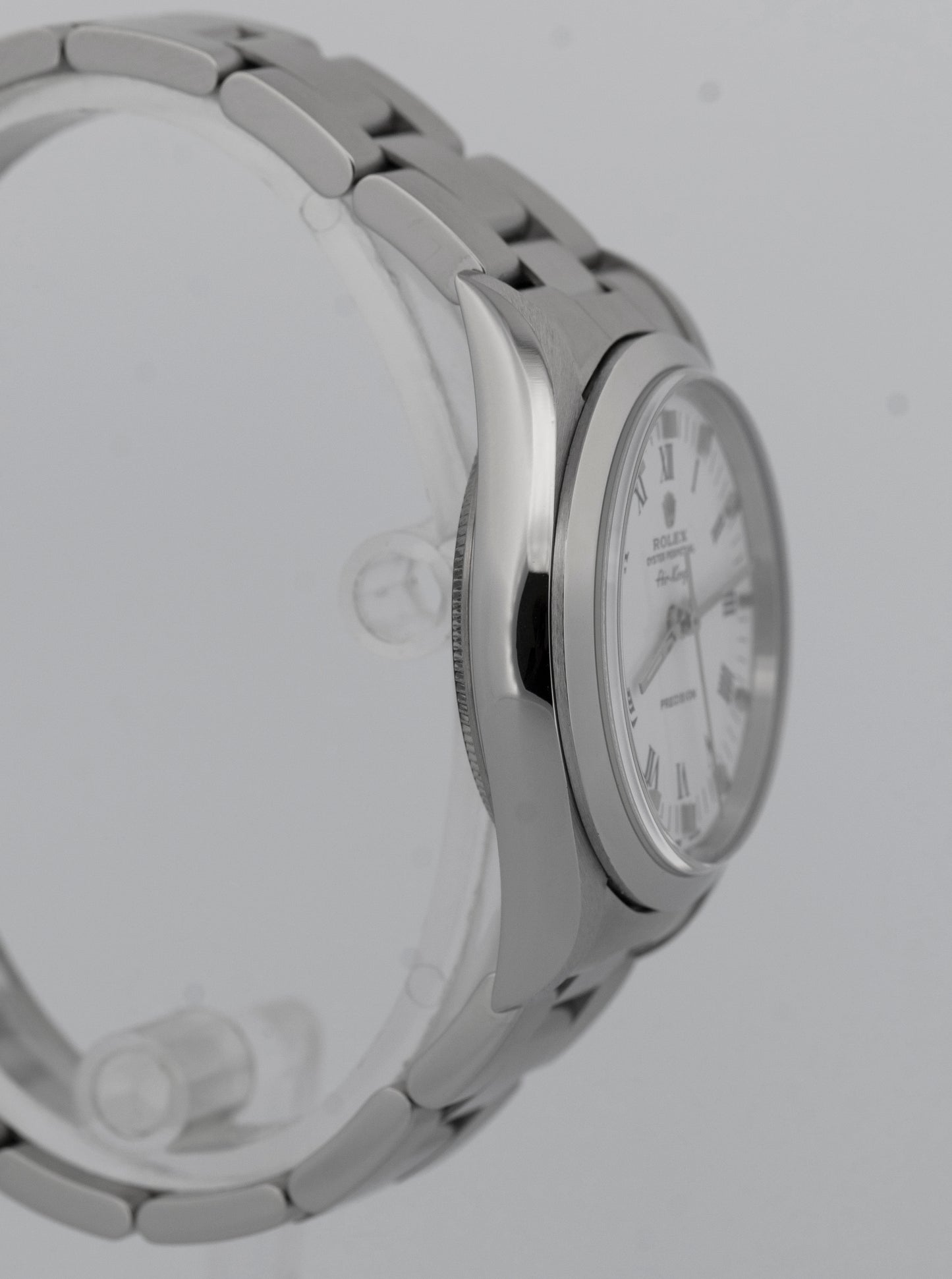 PAPERS Rolex Air-King Precision White Roman Stainless Steel 34mm Watch 14000 BOX