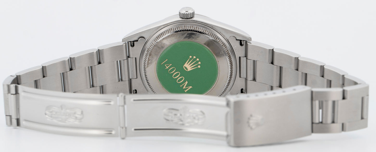 PAPERS Rolex Air-King Precision White Roman Stainless Steel 34mm Watch 14000 BOX