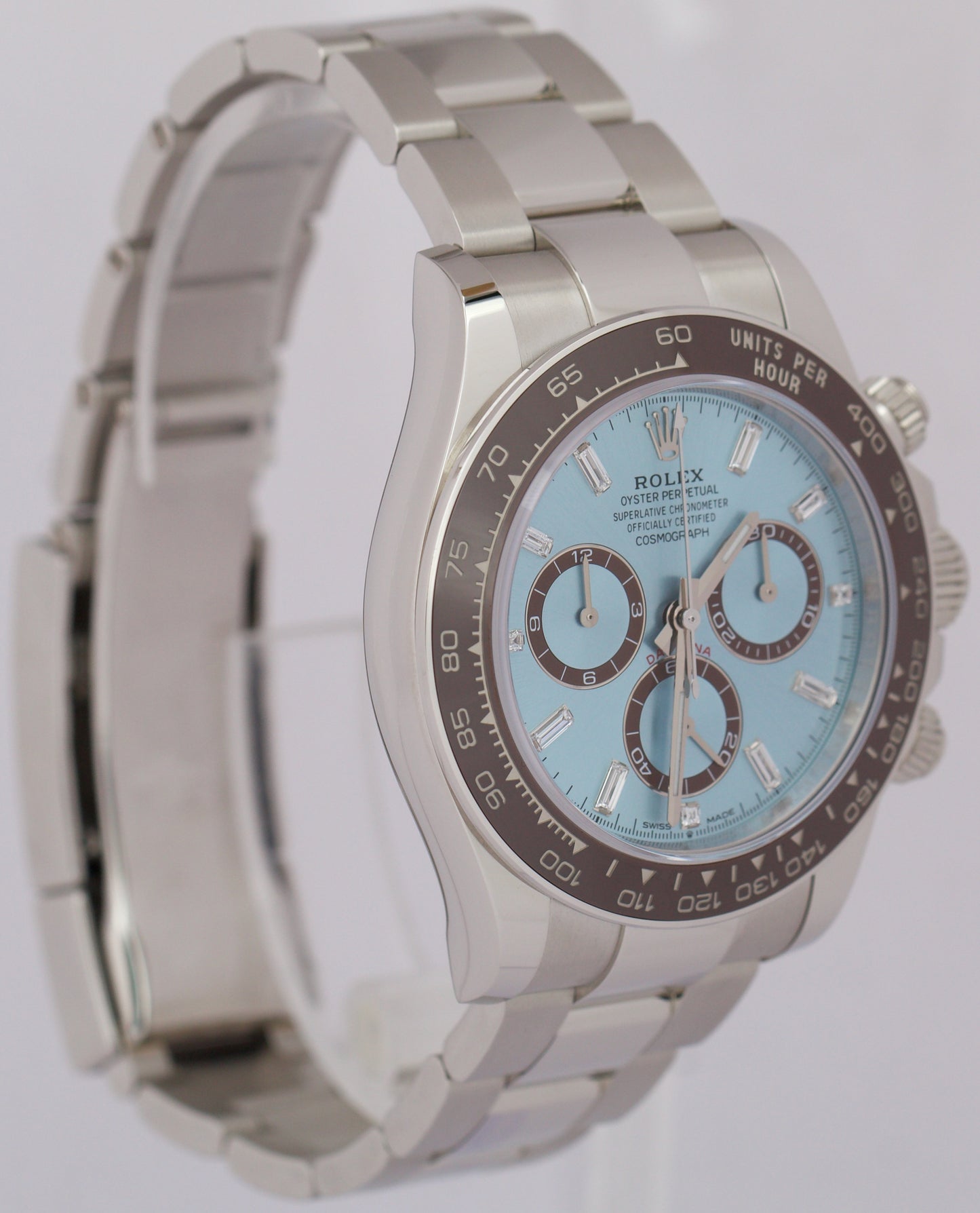 NEW 2025 PAPERS Rolex Daytona GLACIER BLUE BAGUETTE 40mm Platinum 126506 BOX