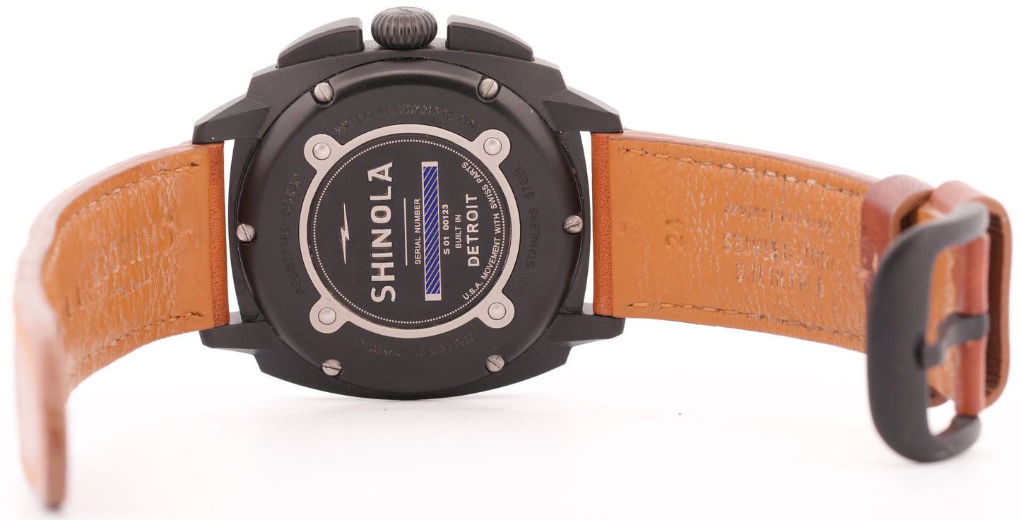 Shinola THE BRAKEMAN CHRONO Black PVD Steel 46mm Leather Quartz S0110000123