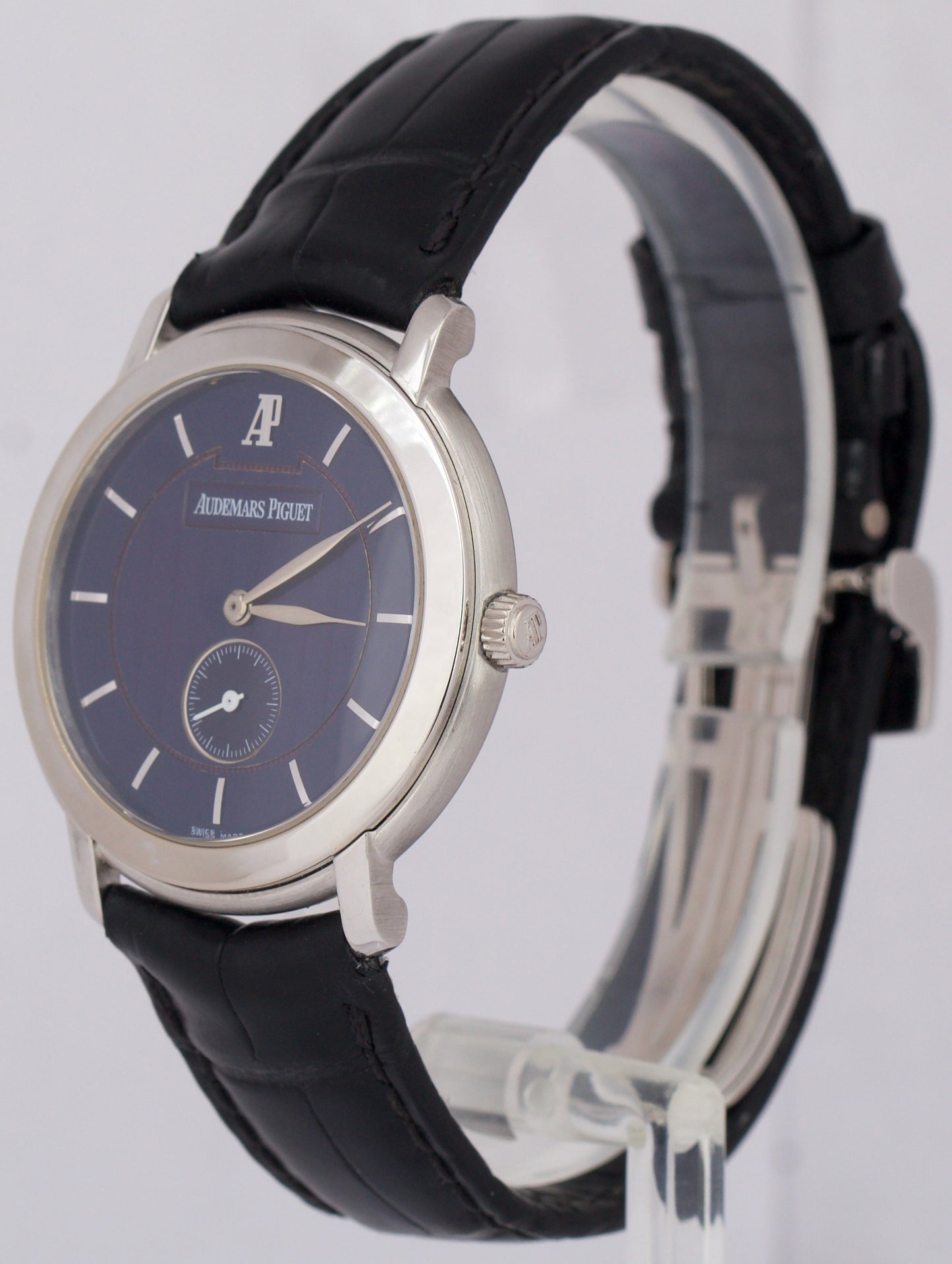 Audemars Piguet Jules BLUE 18K White Gold SMALL SECONDS Leather 36mm 15056BC