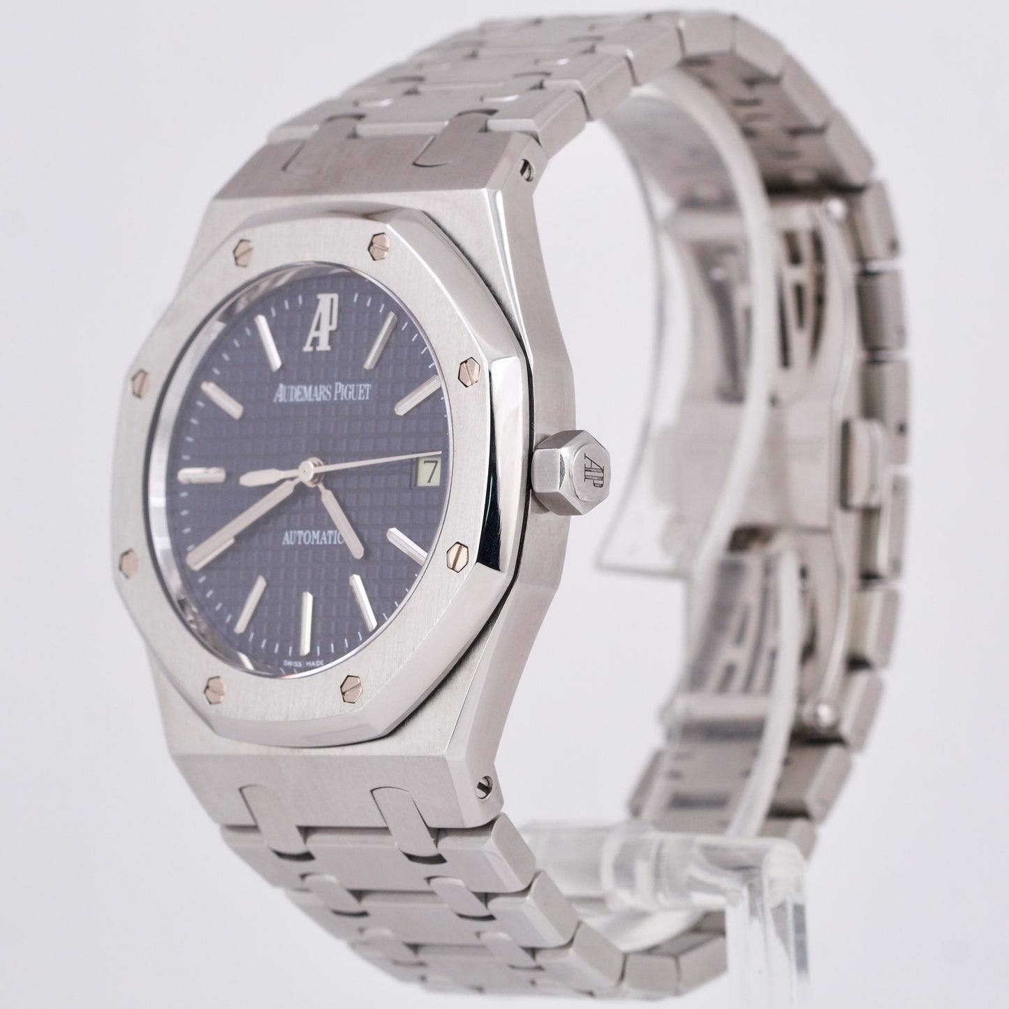 Audemars Piguet Royal Oak Blue 39mm Stainless Steel Date Automatic Watch 15300ST