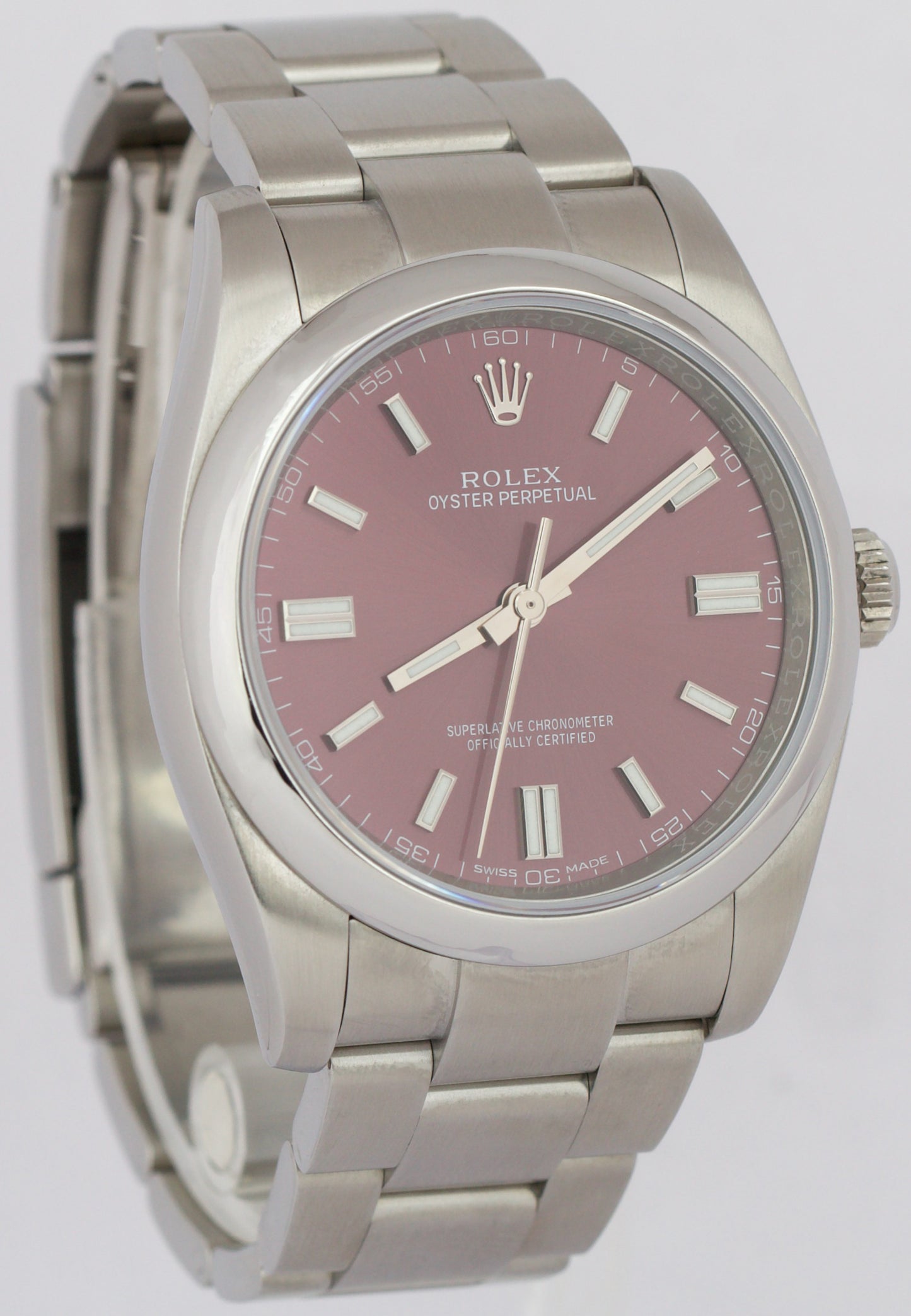 MINT Rolex Oyster Perpetual GRAPE Purple Stainless 3-6-9 Automatic 36mm 116000