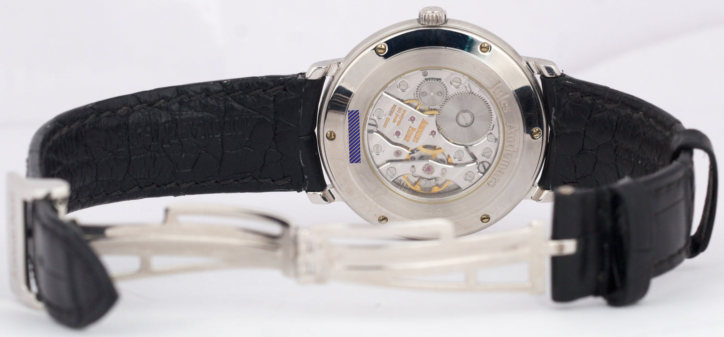 Audemars Piguet Jules BLUE 18K White Gold SMALL SECONDS Leather 36mm 15056BC