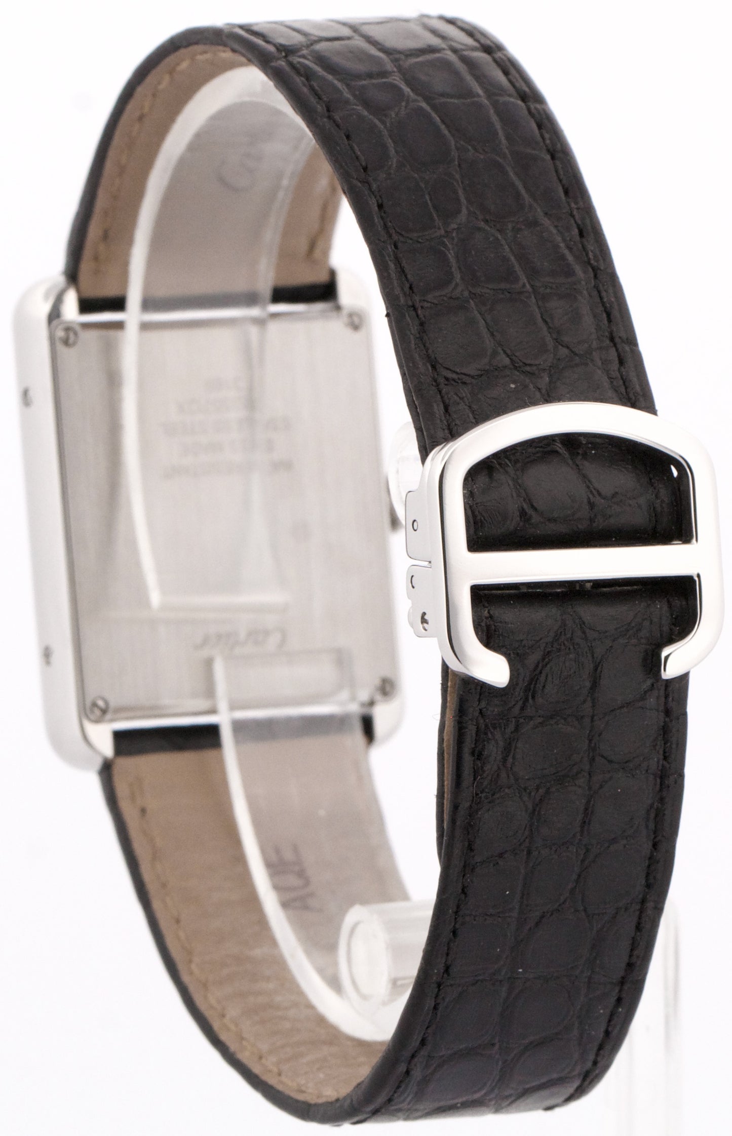 PAPERS Cartier Tank Solo Large SILVER Steel Roman Leather Quartz 3169 / W5200003