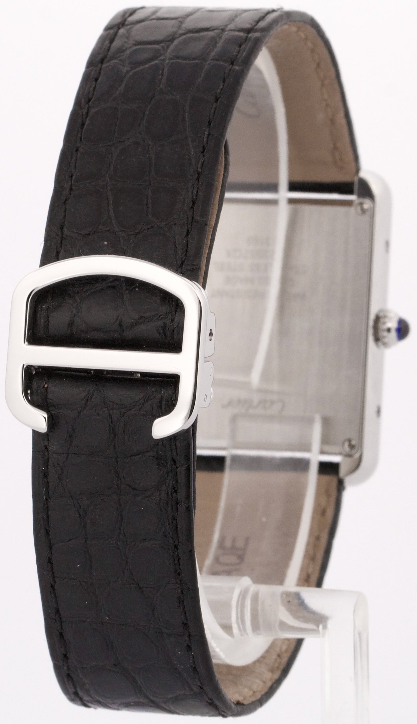 PAPERS Cartier Tank Solo Large SILVER Steel Roman Leather Quartz 3169 / W5200003