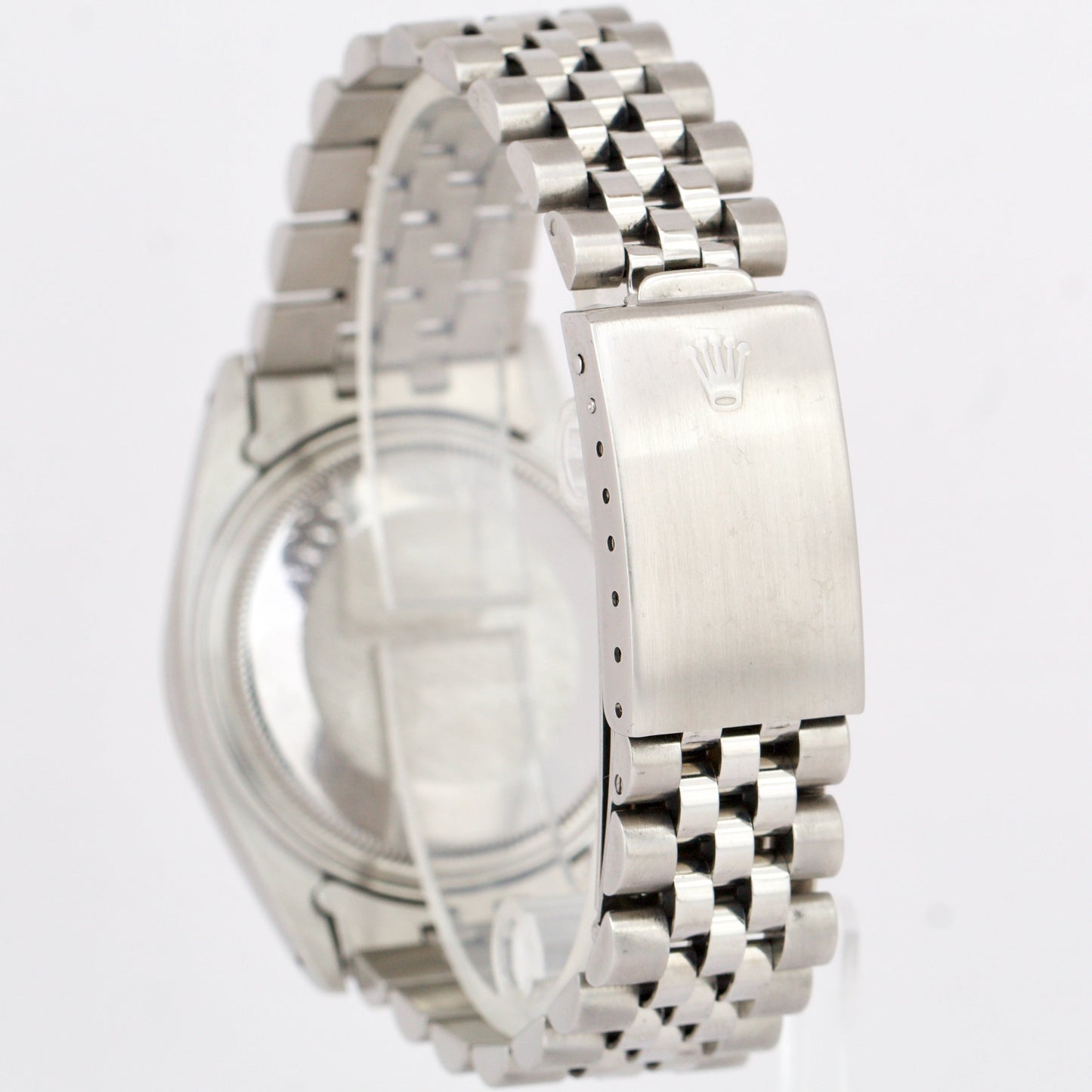 1984 Rolex DateJust SILVER LINEN Fluted Stainless Steel JUBILEE 36mm Watch 16014