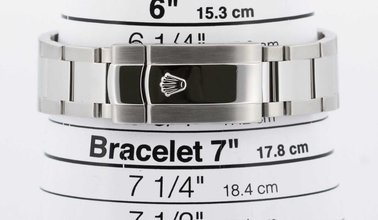 Rolex Oyster Perpetual Date BLUE 18K Gold Steel 34mm Fluted OYSTER 115234 Watch