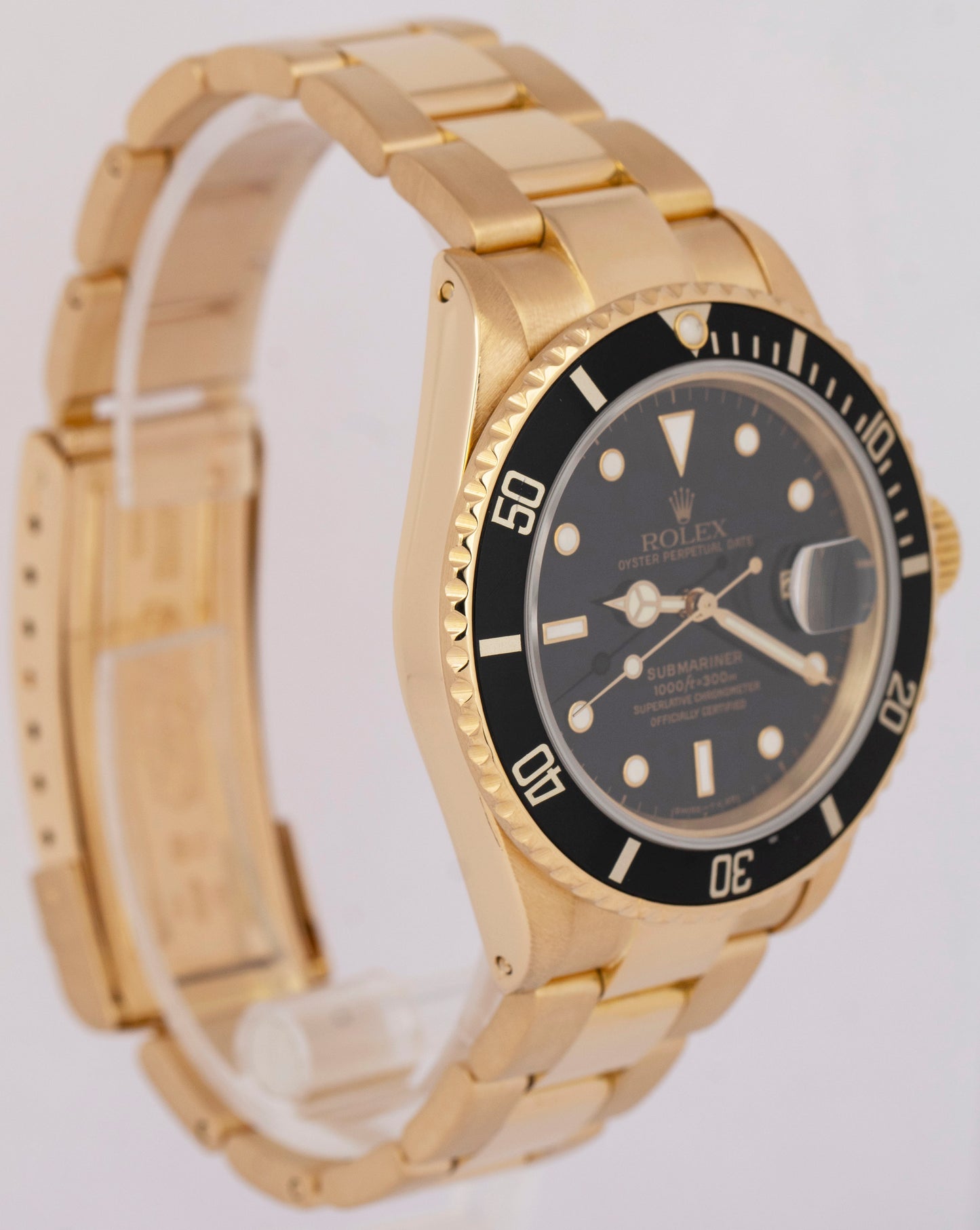 PAPERS 1987 Rolex Submariner Date Black 18K Yellow Gold 40mm 16808 Watch BOX