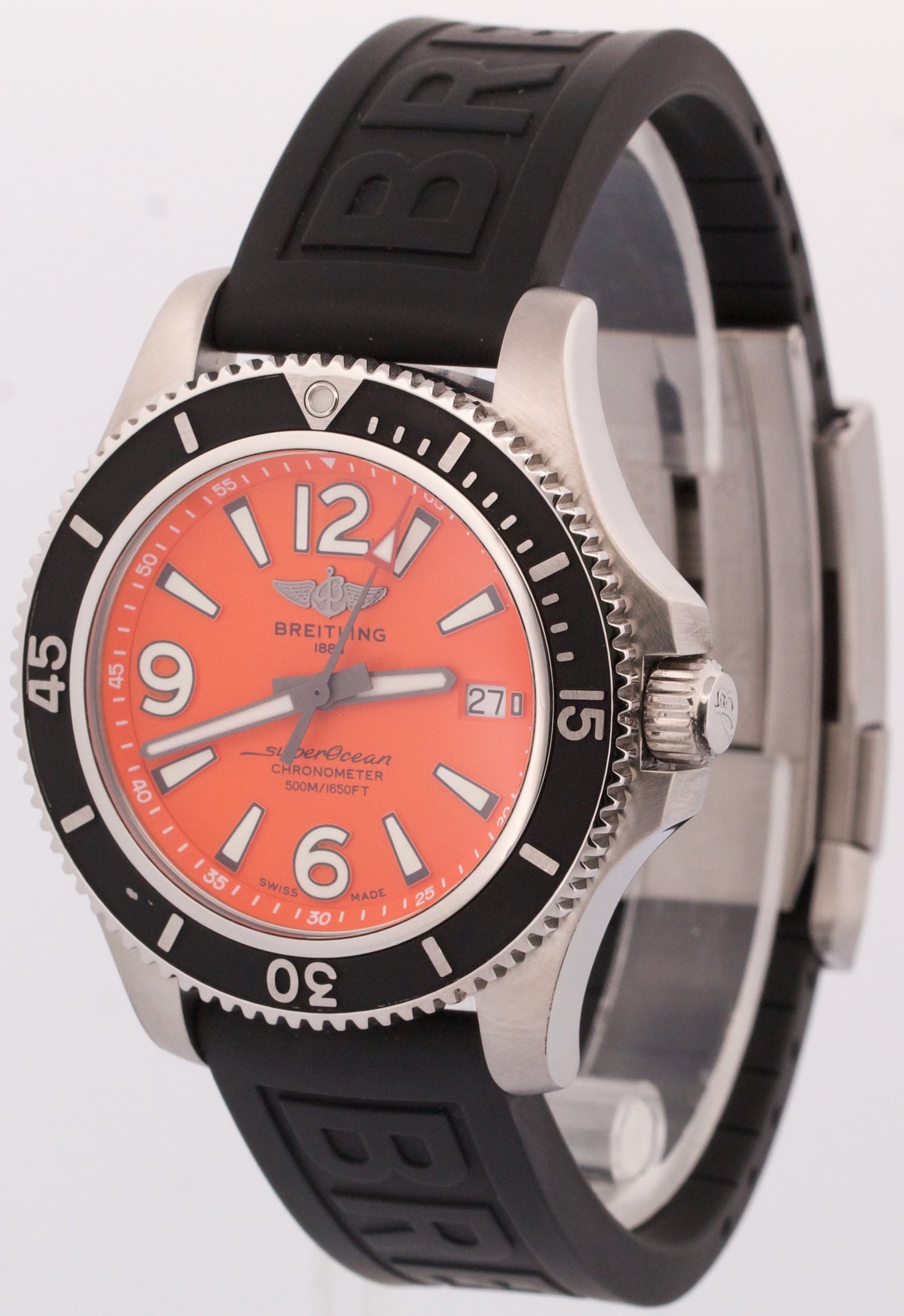 Breitling Superocean ORANGE Stainless Steel Rubber 42mm A17366 Automatic BOX