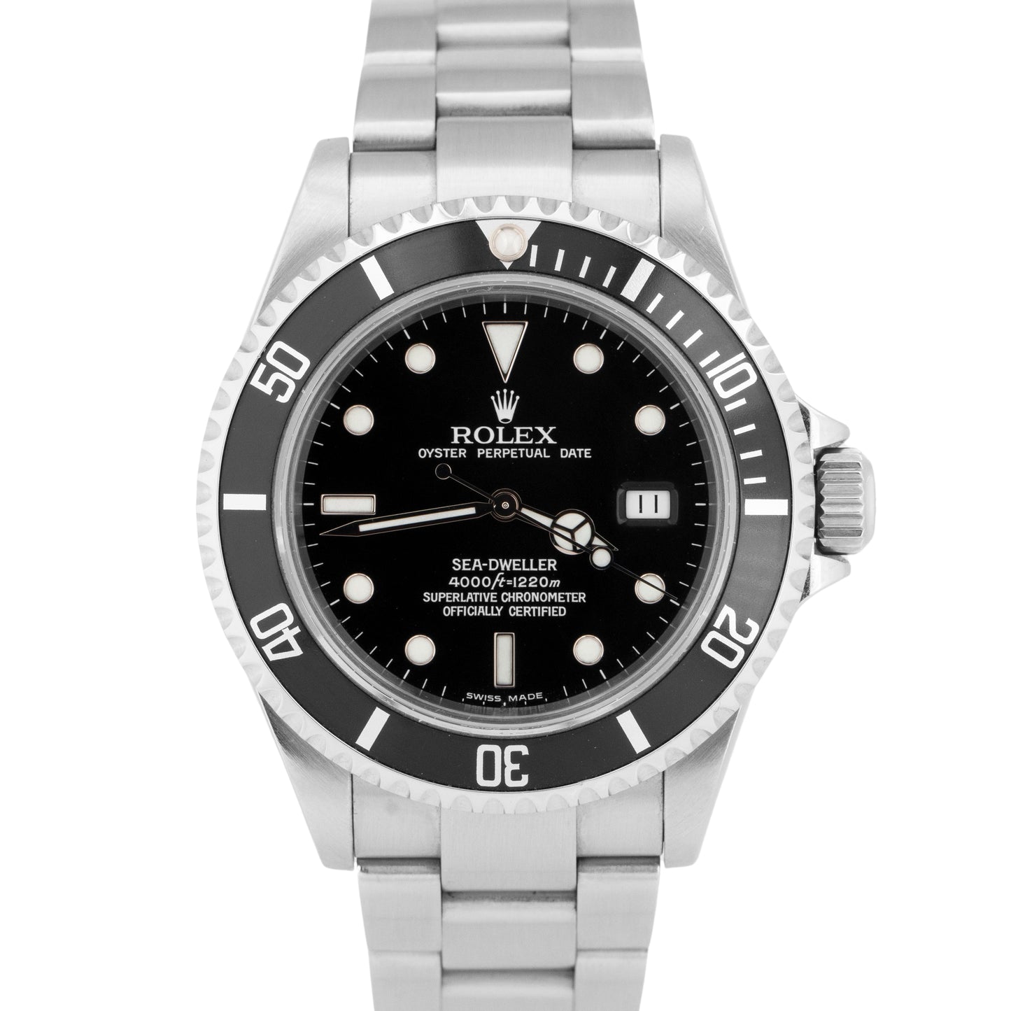 MINT PAPERS Rolex Sea-Dweller 40mm No-Holes Case Black Steel Date Watch 16600