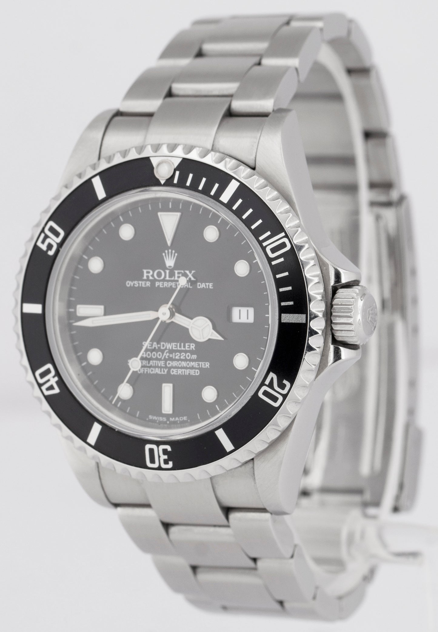 MINT PAPERS Rolex Sea-Dweller 40mm No-Holes Case Black Steel Date Watch 16600