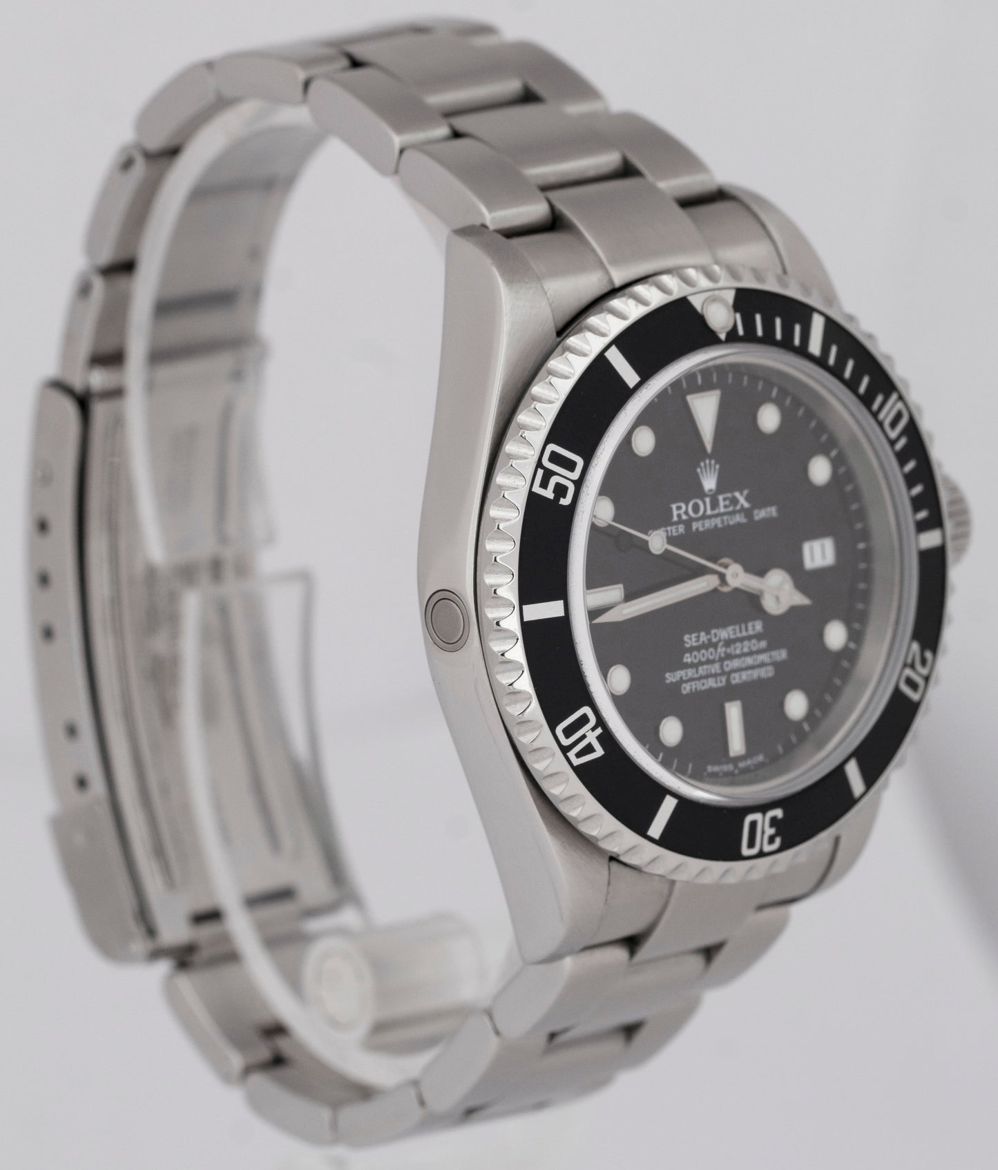 MINT PAPERS Rolex Sea-Dweller 40mm No-Holes Case Black Steel Date Watch 16600