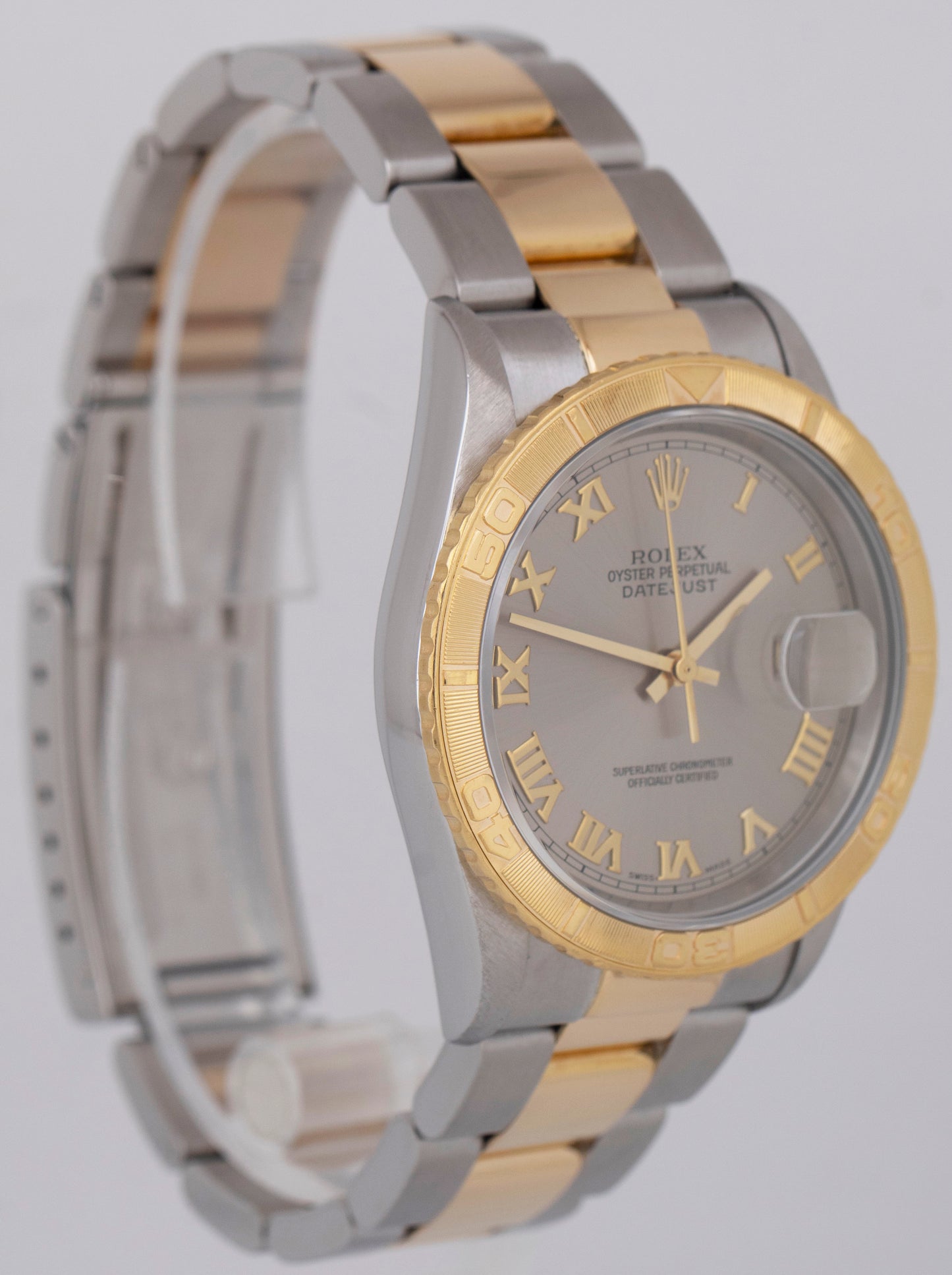 Rolex DateJust Turn-O-Graph 16263 Thunderbird 36mm Slate Two-Tone 18K Gold Watch