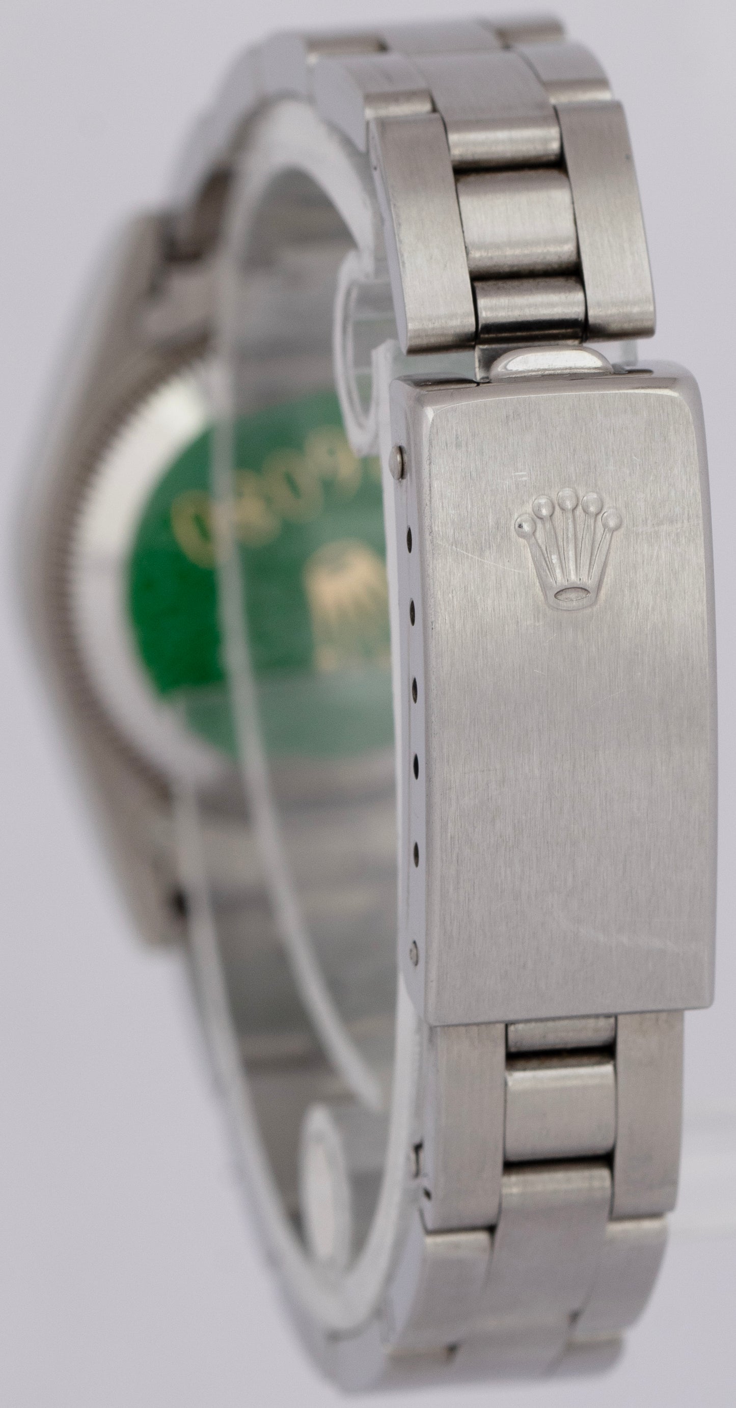 MINT Rolex Oyster Perpetual 24mm Black Stainless Oyster NO-HOLES Watch 76080