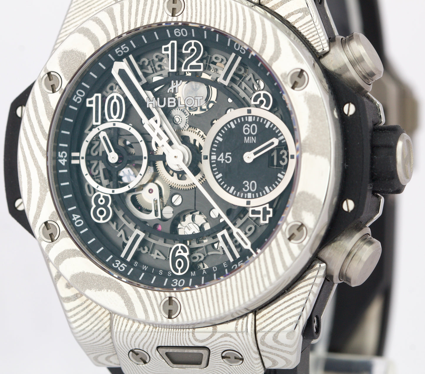 PAPERS Hublot Big Bang Chronograph 42mm DAMASCUS STEEL 441.DS.1170.NR.GAS22 BOX