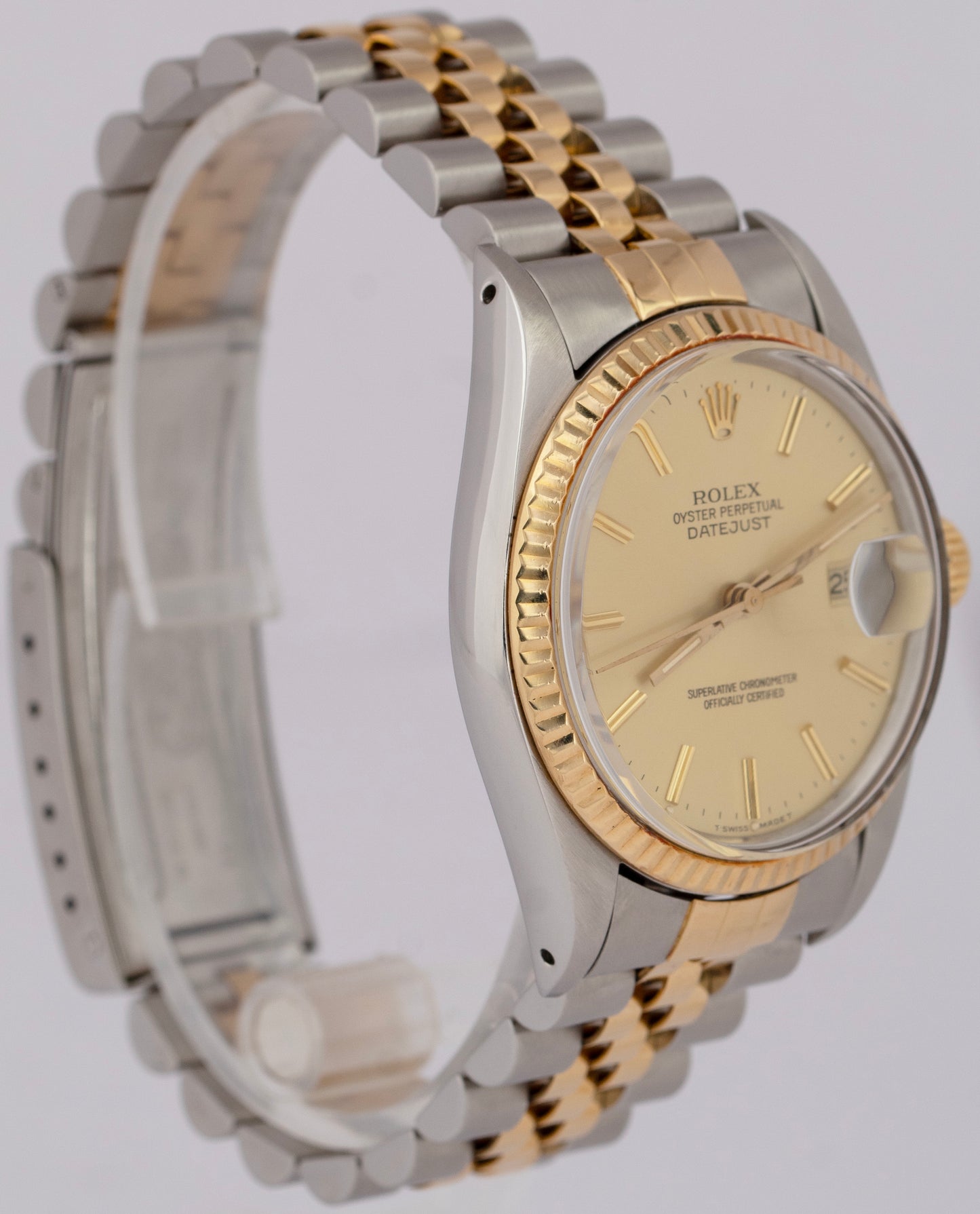 Rolex DateJust 36mm Champagne 18K Gold Two-Tone Stainless Steel Watch 16013