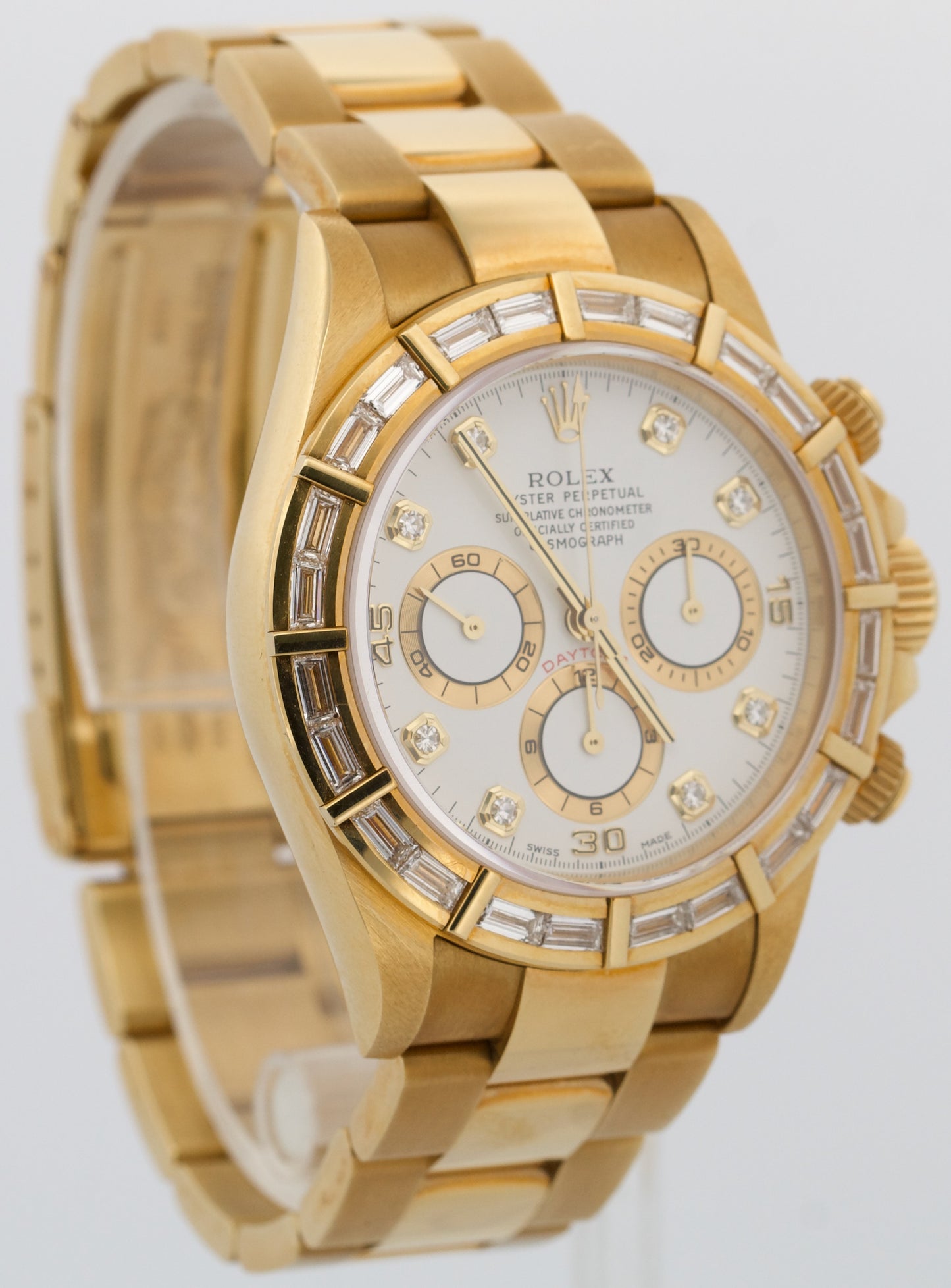 1999 TOP CONDITION PAPERS Rolex Daytona FACTORY BAGUETTE 18K GOLD 16568 BOX