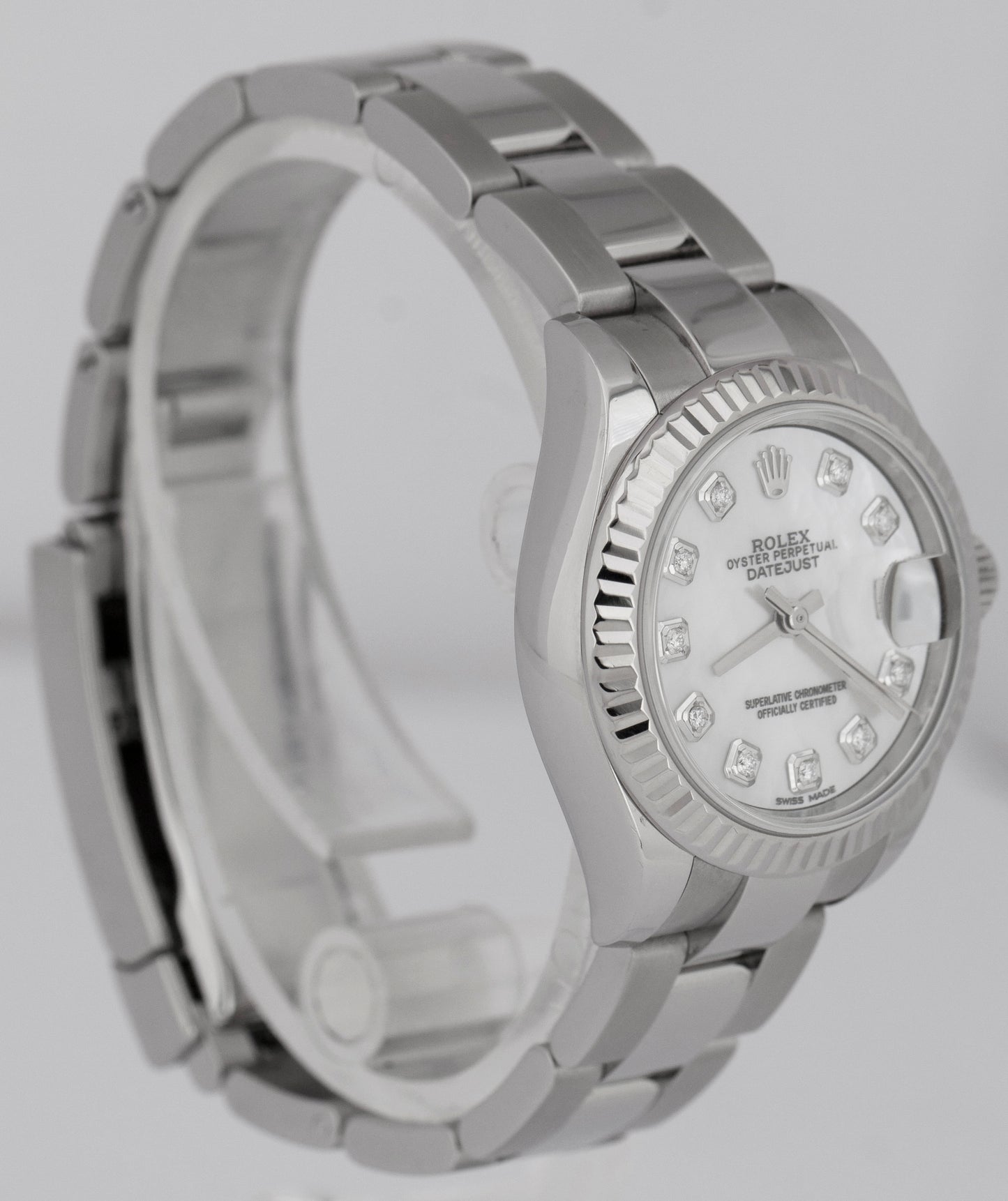 Rolex DateJust Jubilee 28mm Stainless Steel MOP DIAMOND 18K White Gold 279174