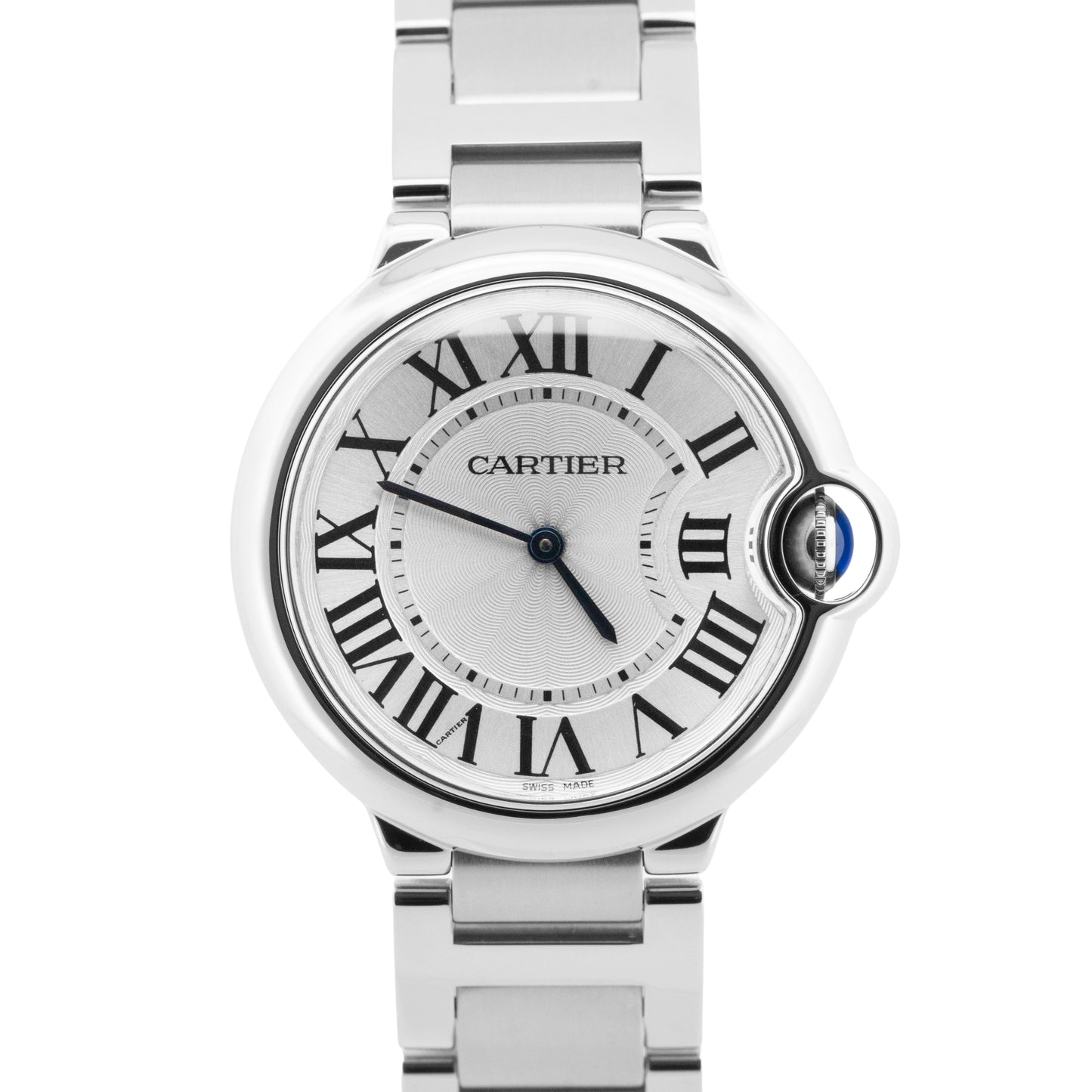 Cartier Ballon Bleu 36mm Stainless Steel Silver Quartz Watch 3005 / W69011Z4