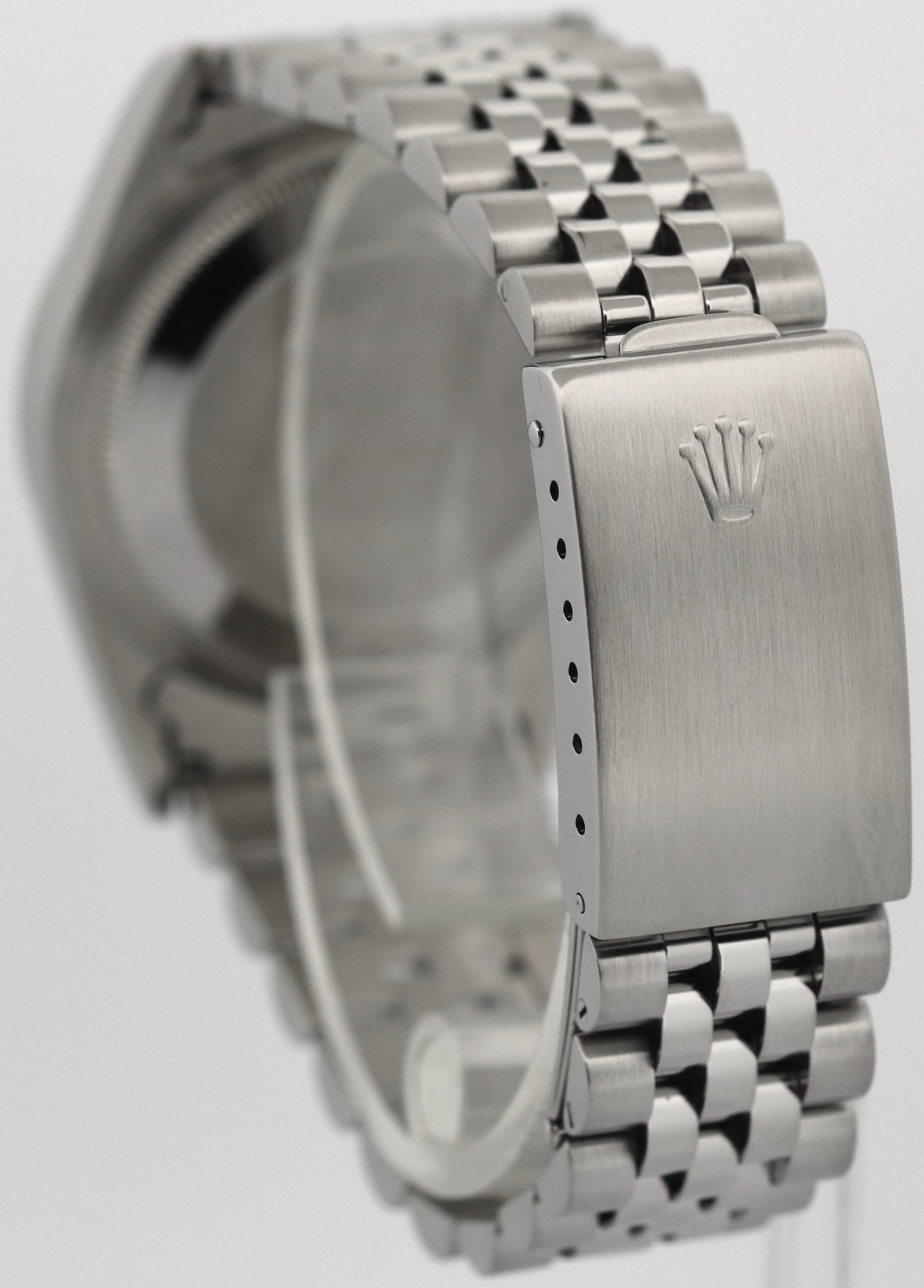 Rolex DateJust SILVER ROMAN Stainless Steel 18K Gold NO-HOLES 36mm 16234 Watch