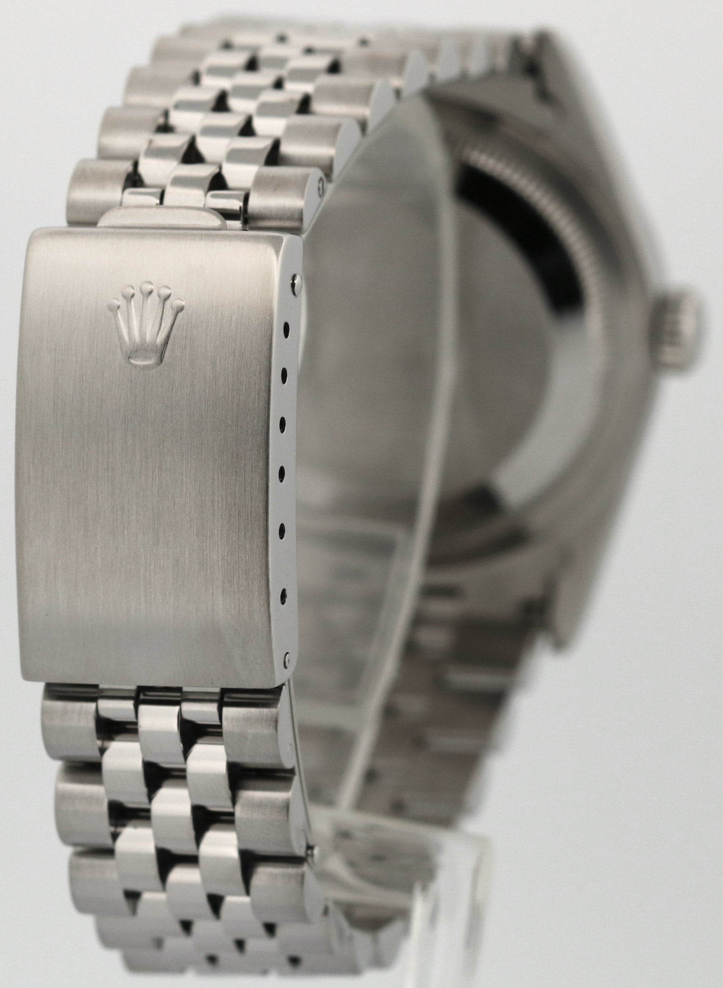 Rolex DateJust SILVER ROMAN Stainless Steel 18K Gold NO-HOLES 36mm 16234 Watch