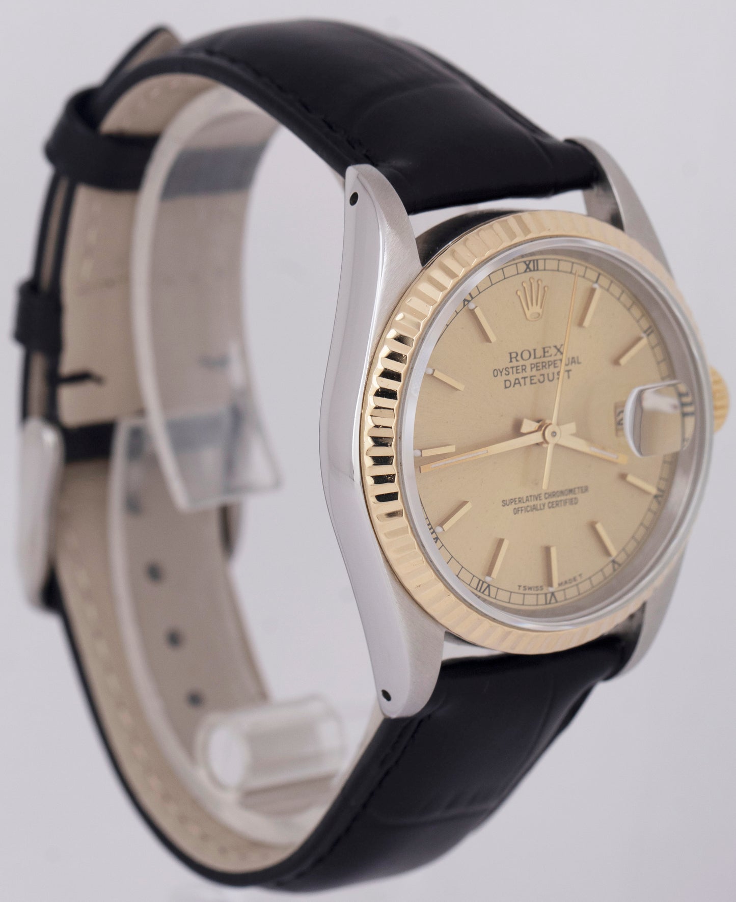 Rolex DateJust 36mm Champagne Two-Tone 18K Gold Stainless Steel Watch 16233