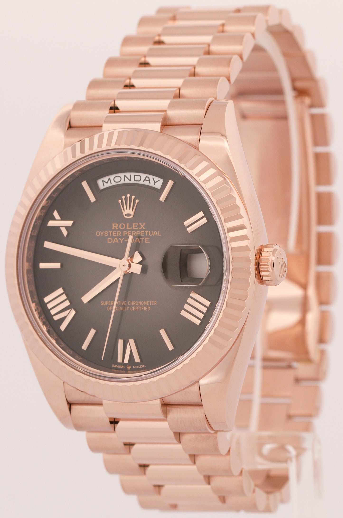 2024 PAPERS Rolex Day-Date President 40mm BLACK OMBRE ROMAN 18K 228235 Watch BOX