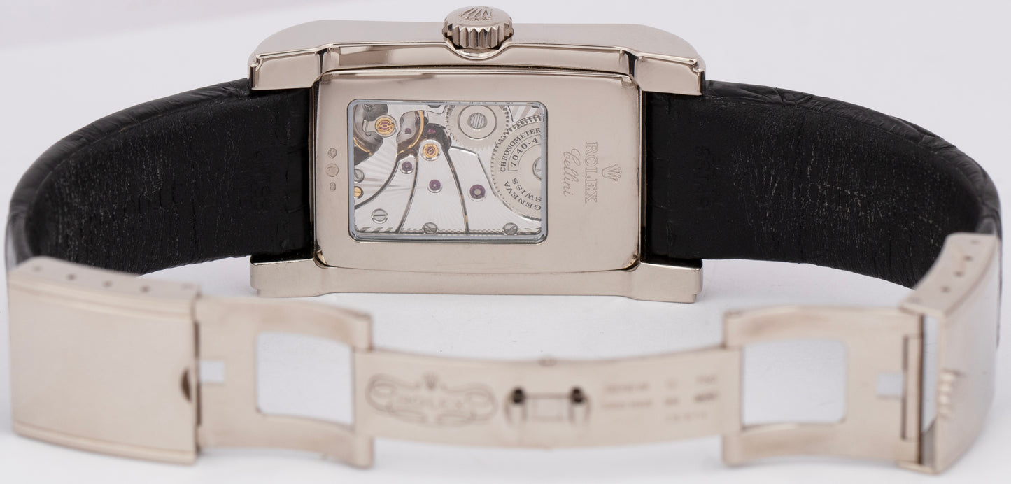 MINT PAPERS Rolex Cellini Prince 18K White Gold 38mm x 28mm Black 5443/9 BOX