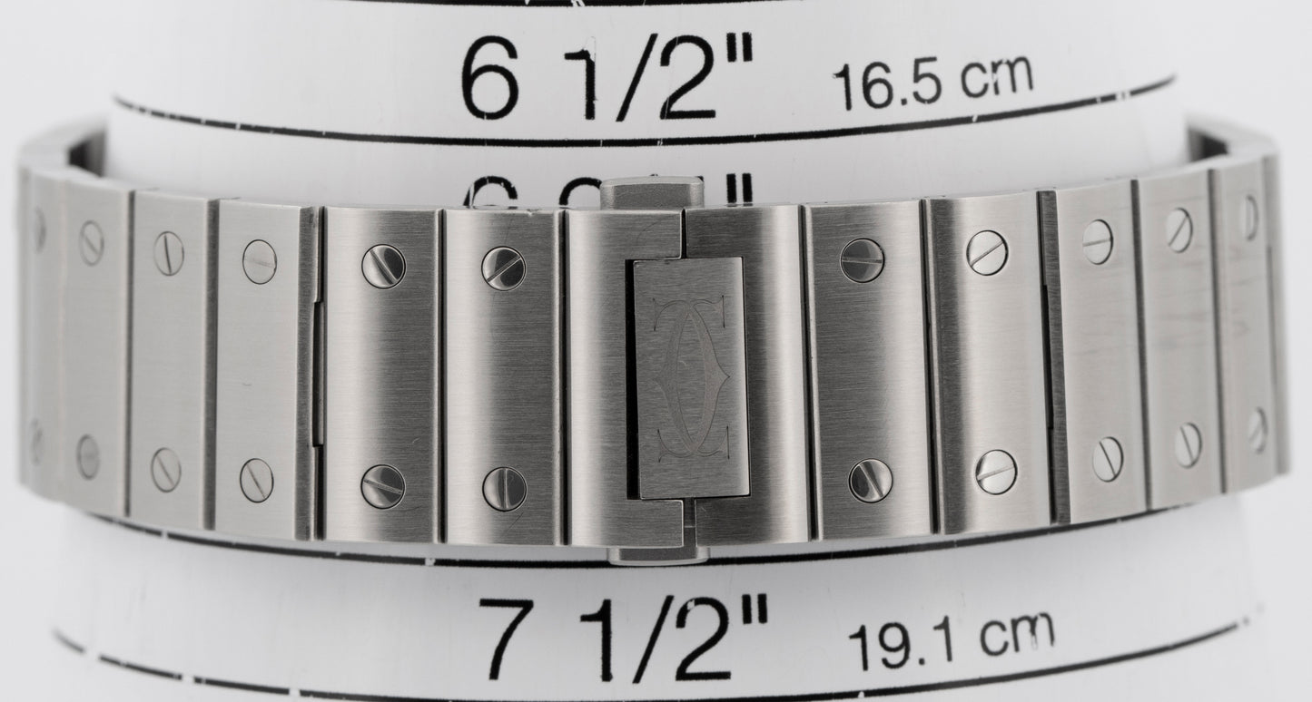 Cartier Santos de Cartier Large 4072 / WSSA0062 Green Steel 39.8mm Box Papers