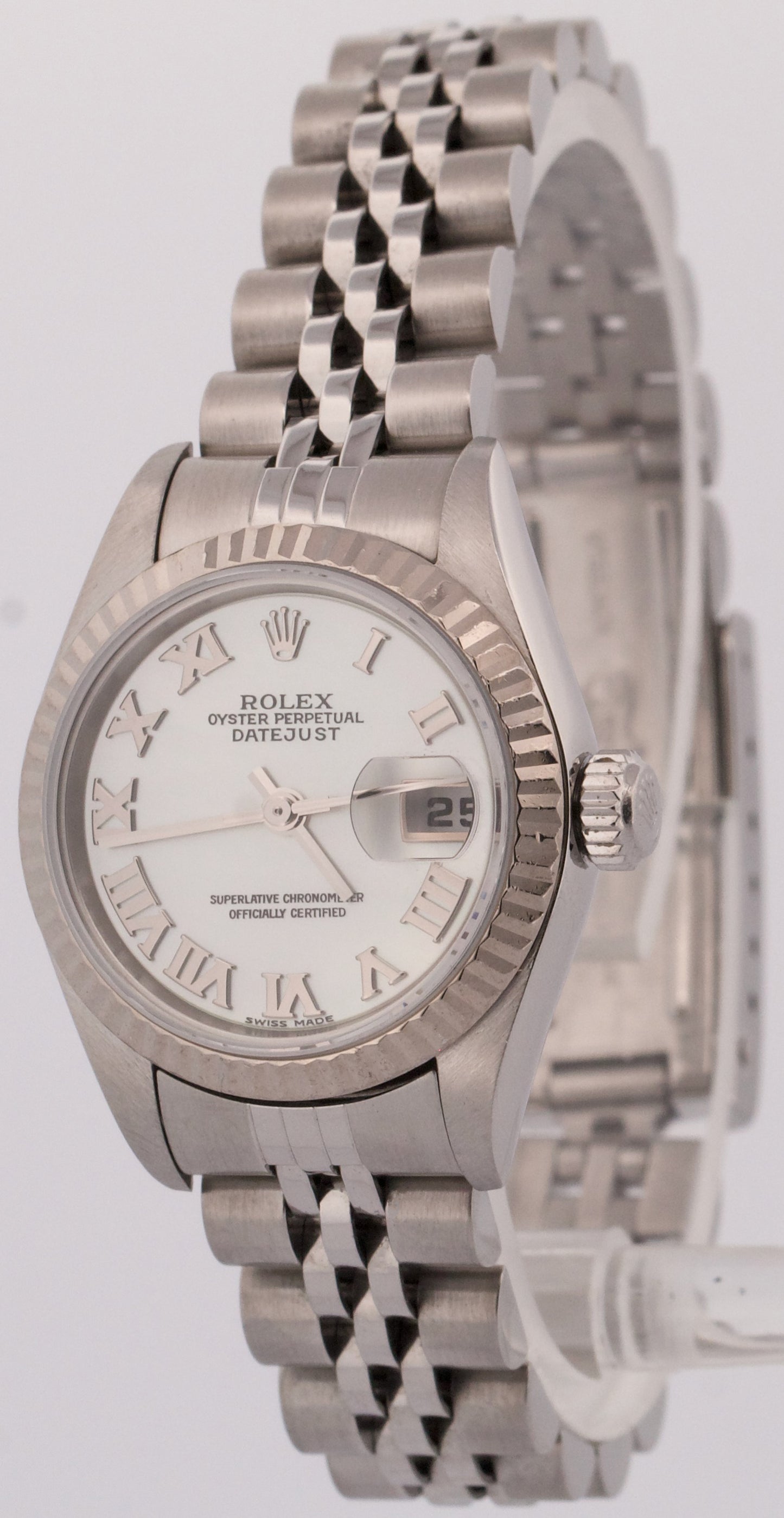 Rolex DateJust MOP ROMAN Stainless Steel 18K Gold JUBILEE Fluted 79174 Watch