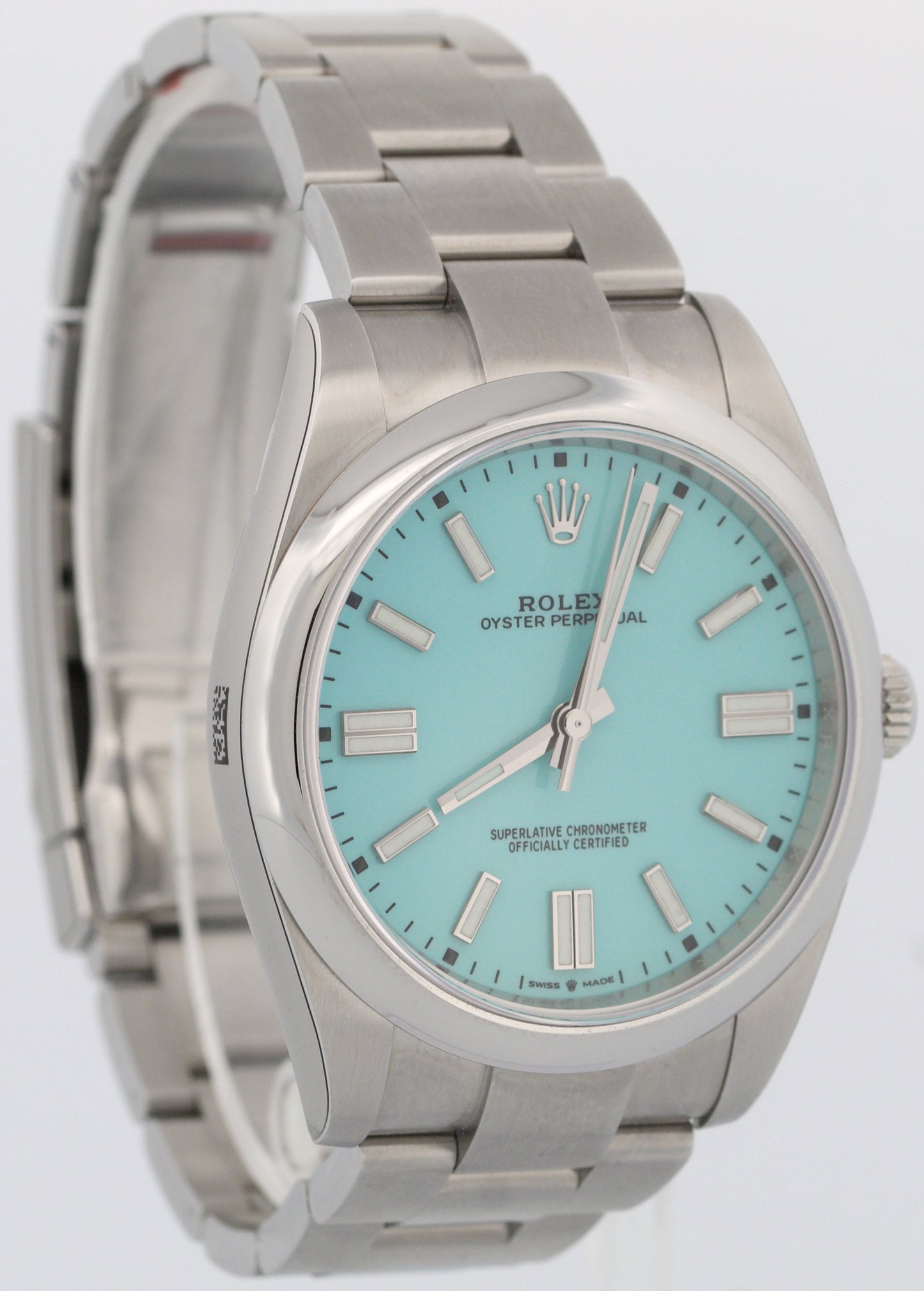 NEW STICKERED Rolex Oyster Perpetual 41 TURQUOISE Blue Steel 41mm 124300 BOX