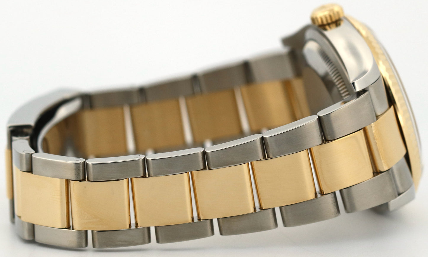Rolex DateJust 36 WHITE ROMAN 18K Yellow Gold Steel OYSTER Fluted 36mm 126233