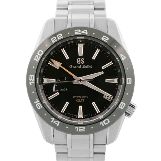 PAPERS Grand Seiko Sport GMT Stainless Steel Green 40mm Watch SBGE257 BOX