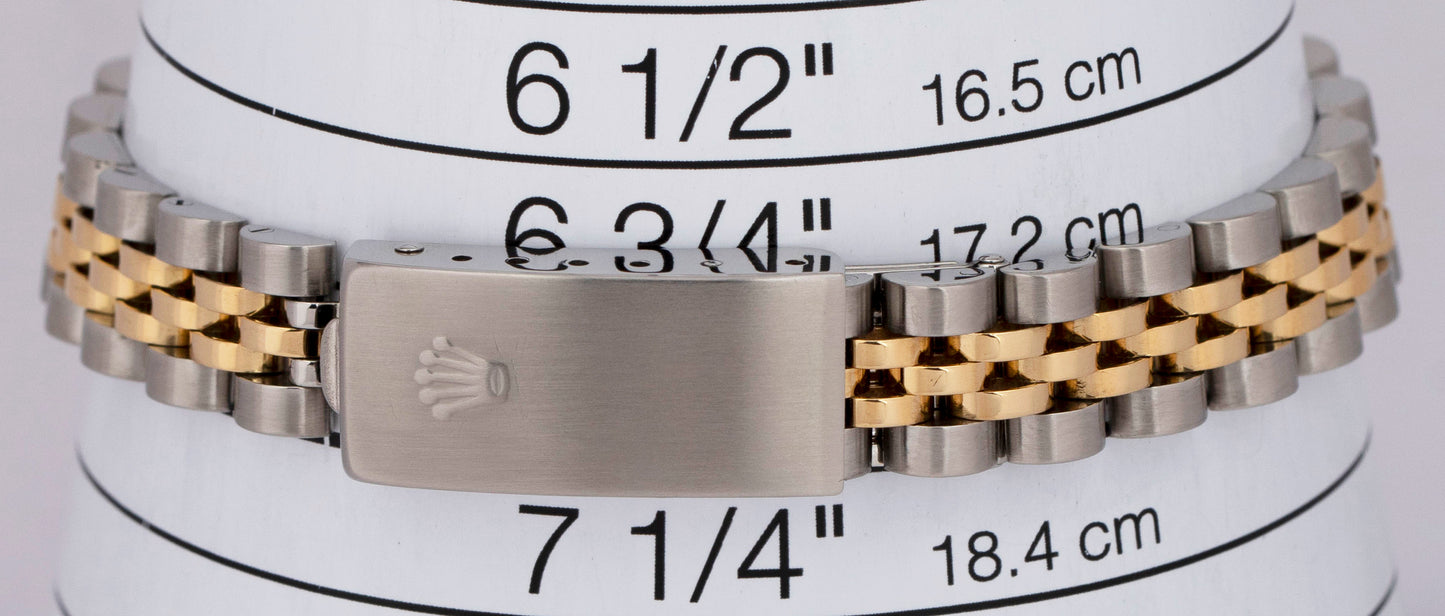 PAPERS Rolex DateJust 26mm RED VIGNETTE DIAMOND 18K Gold Jubilee 69173 BOX B+P