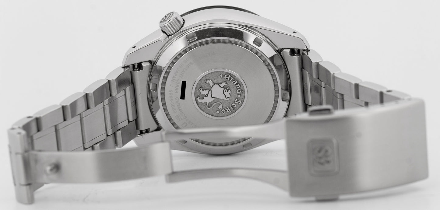 PAPERS Grand Seiko Sport GMT Stainless Steel Green 40mm Watch SBGE257 BOX