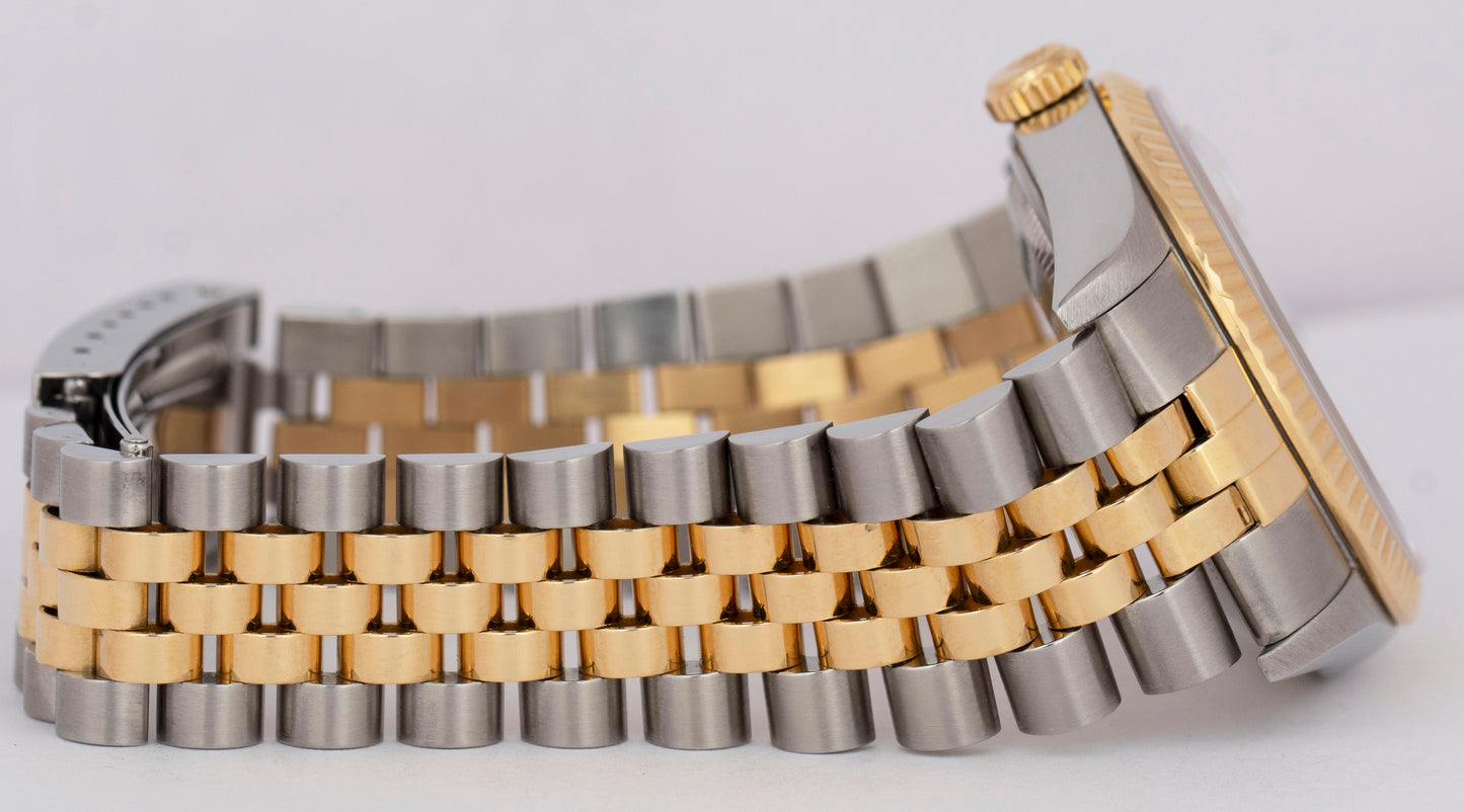 PAPERS Rolex DateJust 36mm White Two-Tone 18K Yellow Gold Steel Watch 16233 BOX