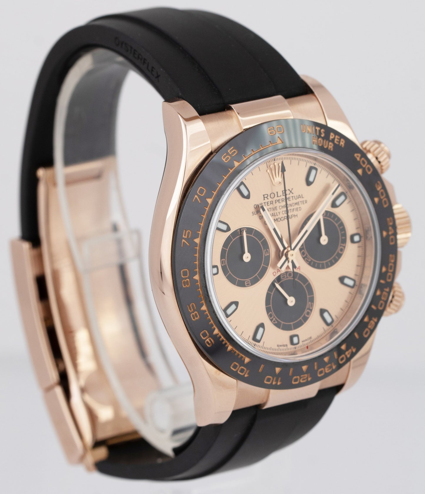 PAPERS Rolex Daytona Rose Gold Pink Sundust PAPERS Oysterflex Watch 116515 B+P