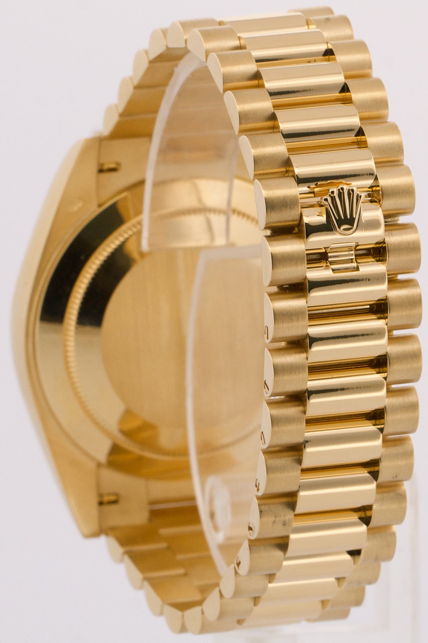 PAPERS Rolex Day-Date President 40mm WHITE ROMAN 18K Gold Fluted 228238 BOX