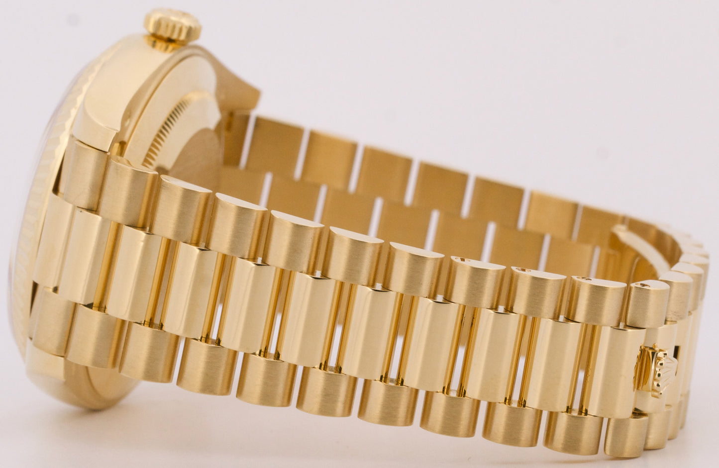 PAPERS Rolex Day-Date President 40mm WHITE ROMAN 18K Gold Fluted 228238 BOX
