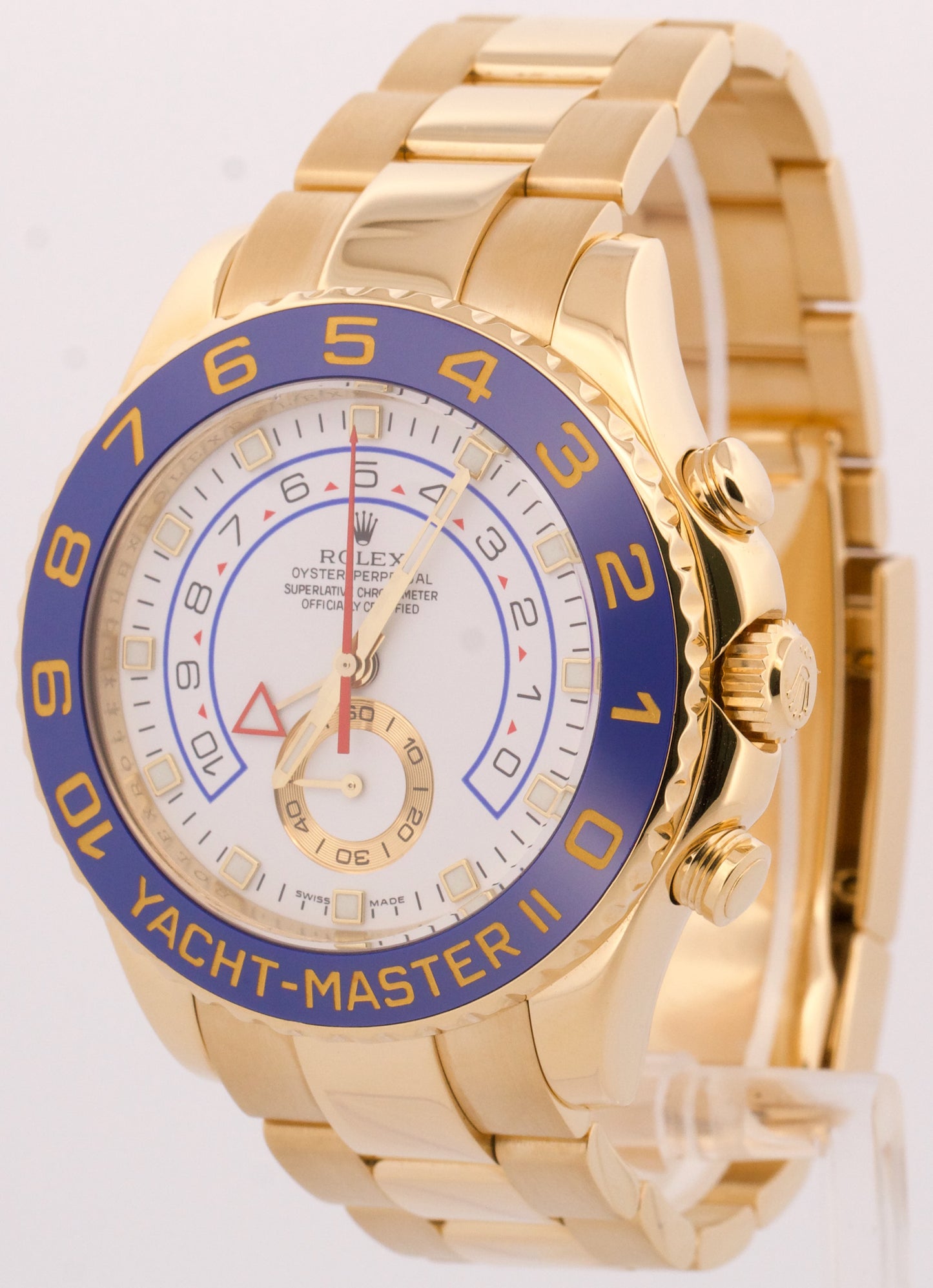 SEPT 2025 RSC Rolex Yacht-Master II 18K Yellow Gold White Blue 44mm 116688 BOX