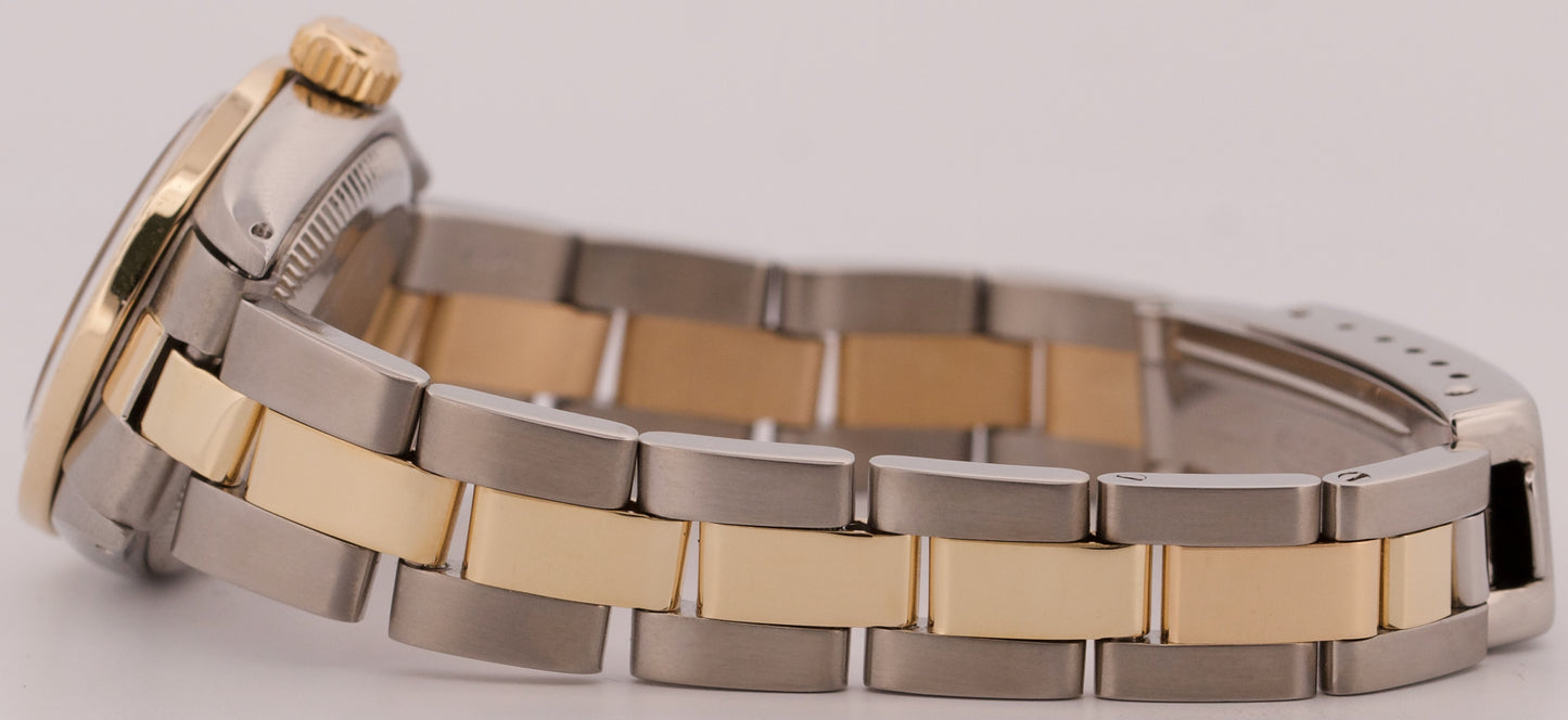 Rolex Oyster Perpetual 26mm 18K Yellow Gold BLACK DIAMOND Steel OYSTER 6719 BOX