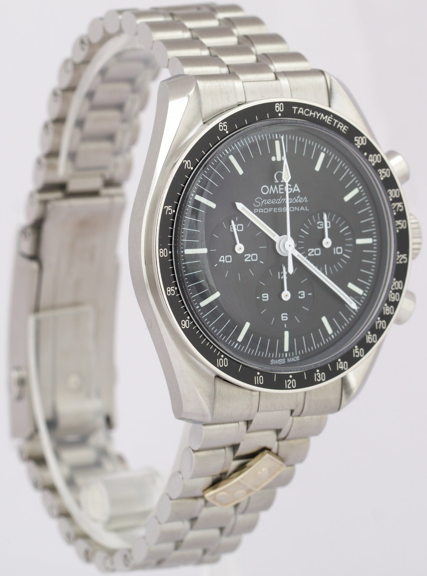 NEW PAPERS Omega Speedmaster Moonwatch DOMINO 42mm Steel 310.30.42.50.01.001 BOX