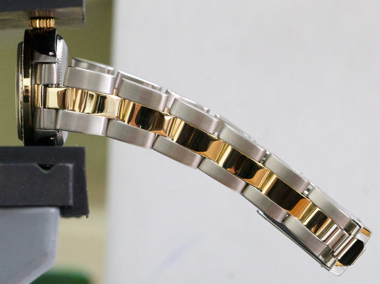 Rolex Oyster Perpetual 26mm 18K Yellow Gold BLACK DIAMOND Steel OYSTER 6719 BOX