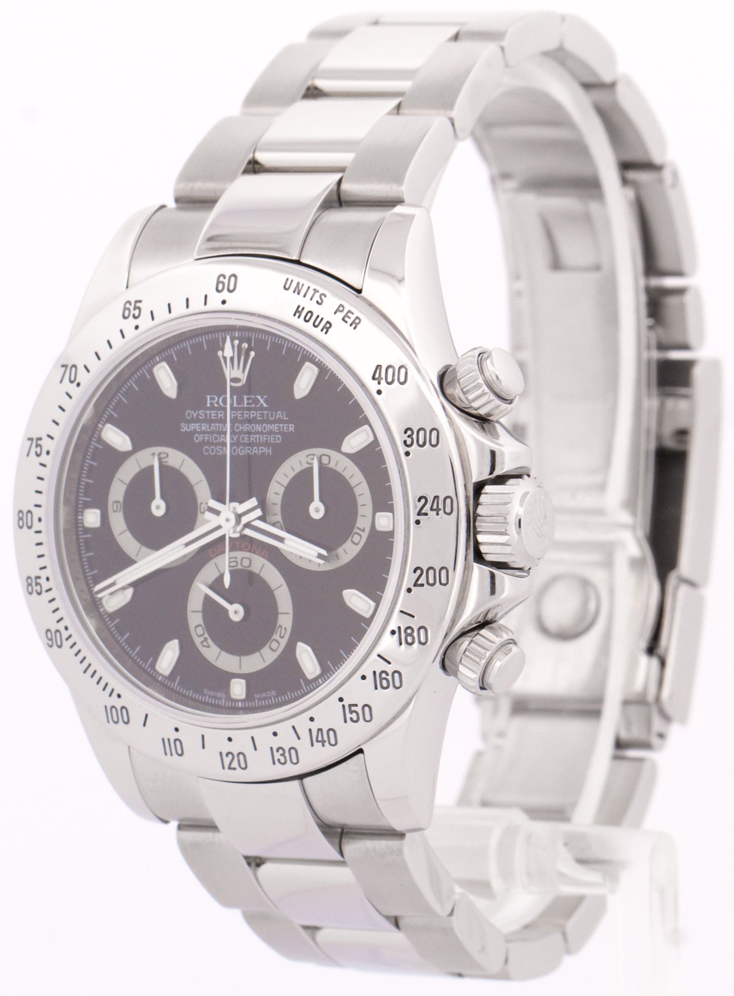 Rolex Daytona Cosmograph BLACK Stainless Steel Chronograph 40mm 116520 Watch