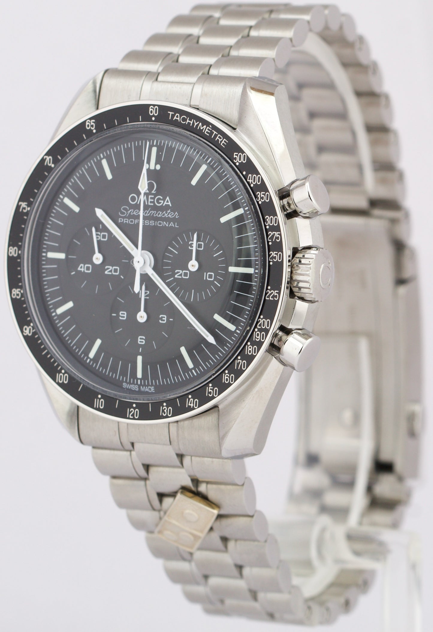 NEW PAPERS Omega Speedmaster Moonwatch DOMINO 42mm Steel 310.30.42.50.01.001 BOX