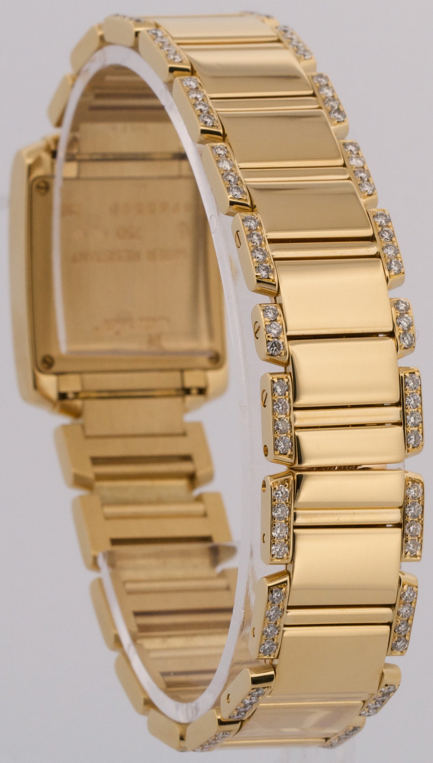 Ladies Cartier Tank Francaise 18k Yellow Gold 20mm DIAMOND Quartz WE1001RG 2385