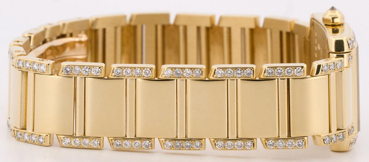 Ladies Cartier Tank Francaise 18k Yellow Gold 20mm DIAMOND Quartz WE1001RG 2385