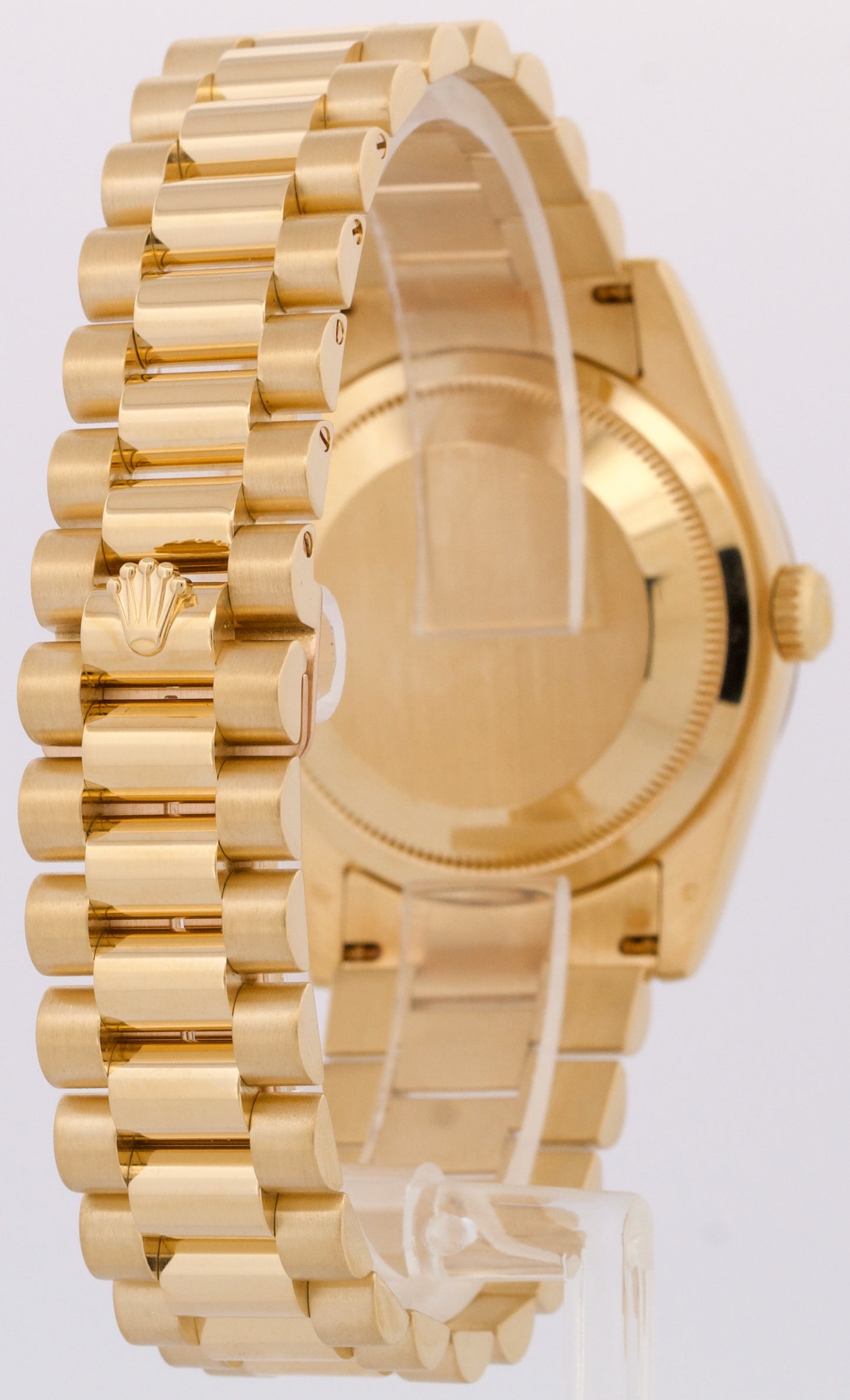 PAPERS Rolex Day-Date President WHITE ROMAN 18K Yellow Gold 36mm 118208 BOX