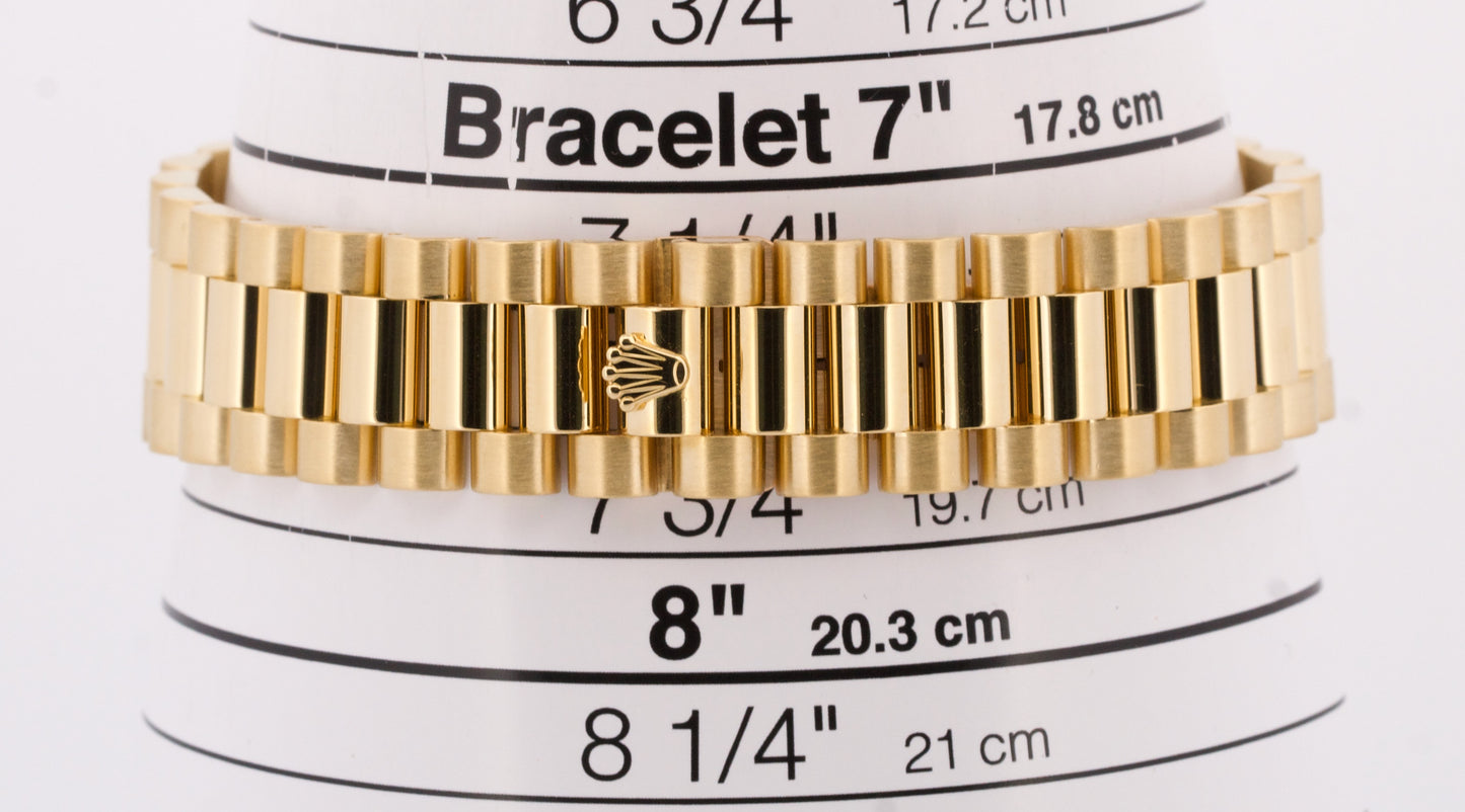 PAPERS Rolex Day-Date President WHITE ROMAN 18K Yellow Gold 36mm 118208 BOX